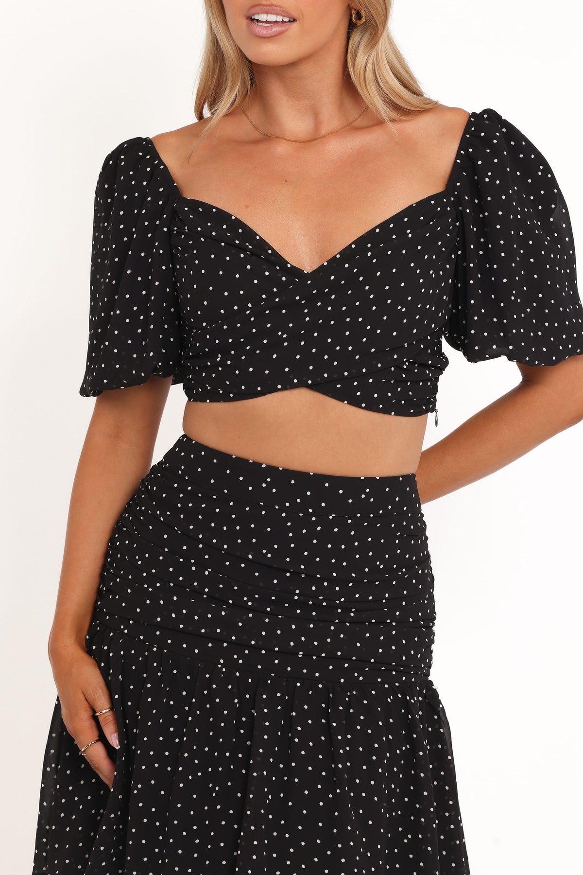 Selina Skirt Set in Black Polka Dot – view 6 of 8