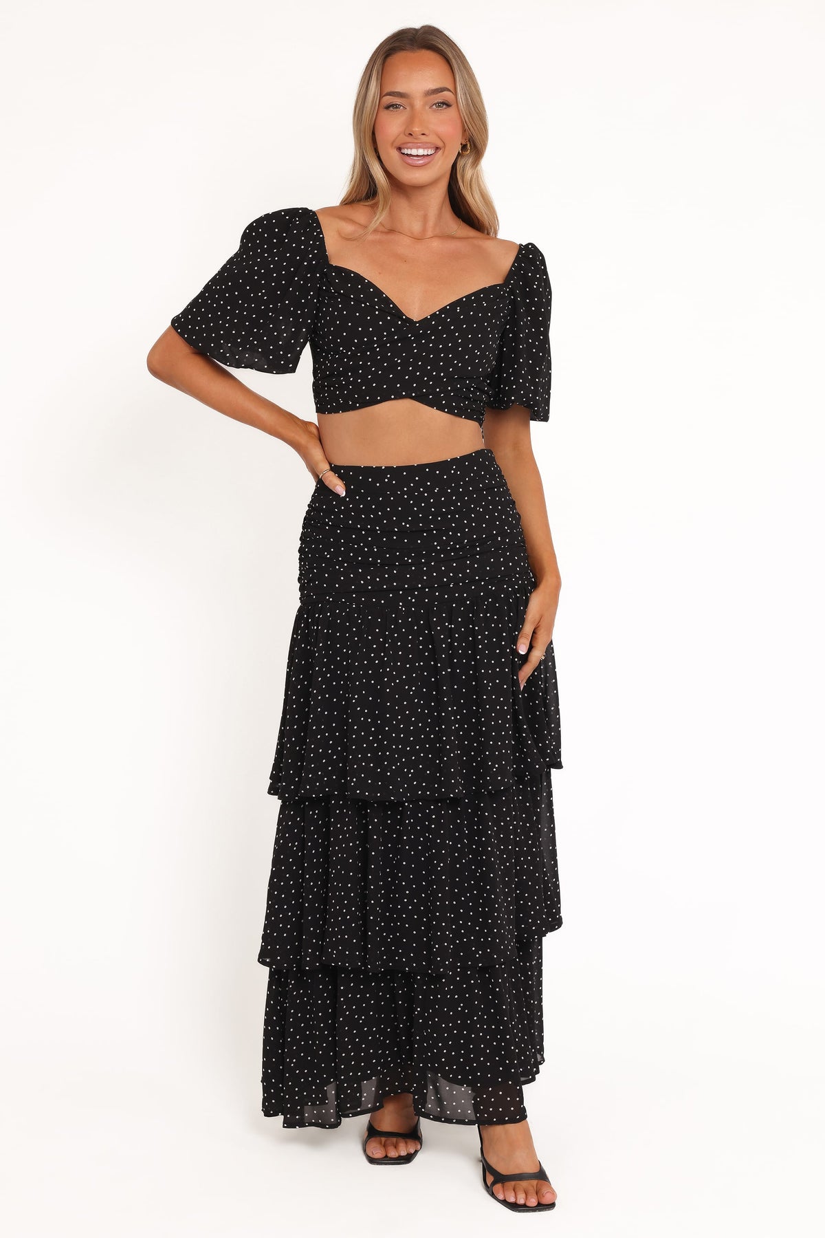 Selina Skirt Set in Black Polka Dot – view 7 of 8
