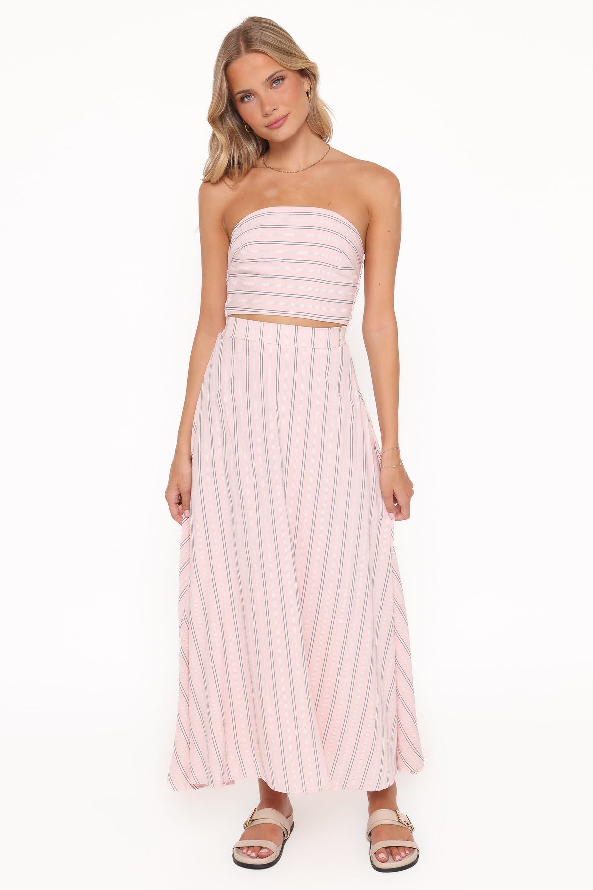 Serafina Two Piece Set in Pink/Blue Stripe – view 2 of 8