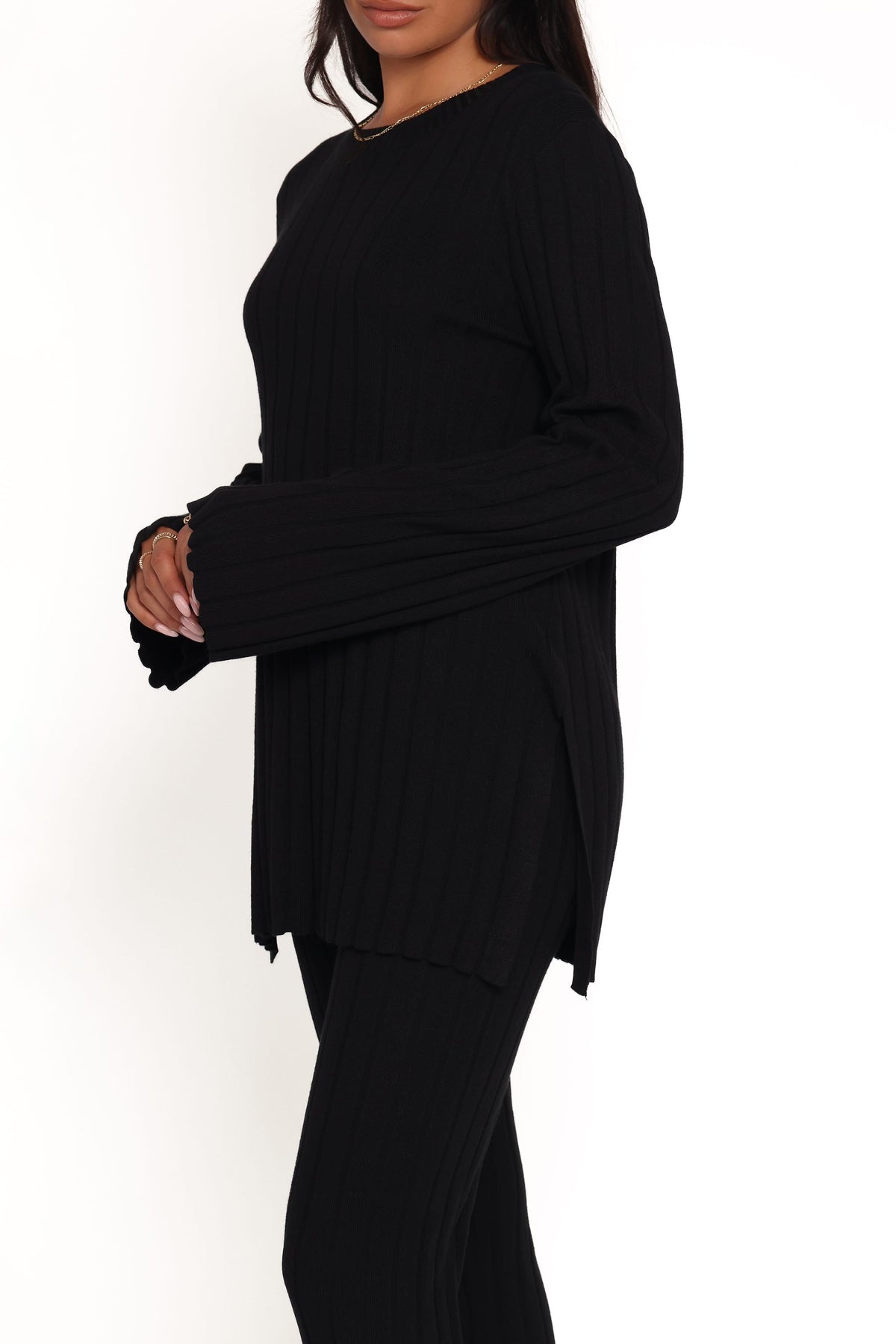 Silvie Long Sleeve Knitted Set in Black – view 2 of 6