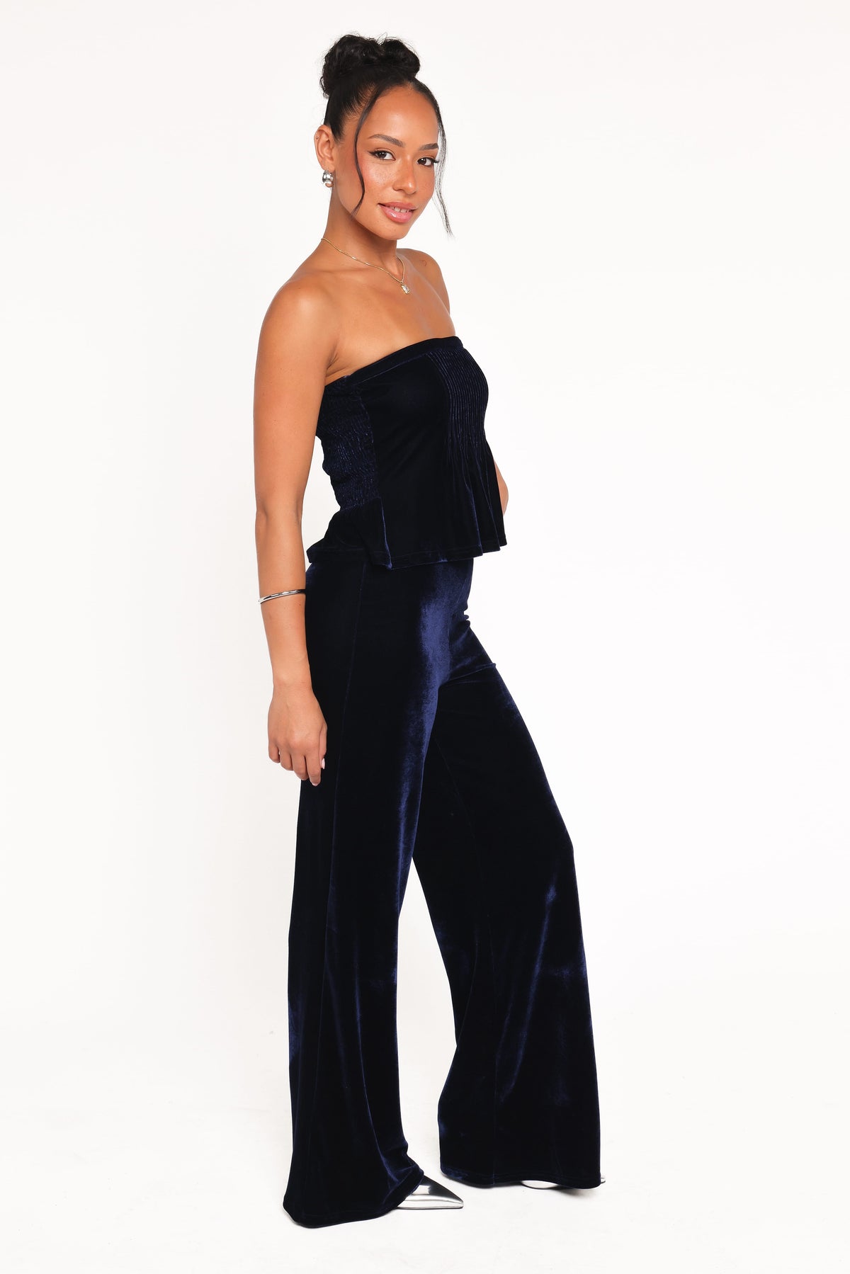 Sutton Strapless Pant Set in Midnight Blue Velvet – view 4 of 9