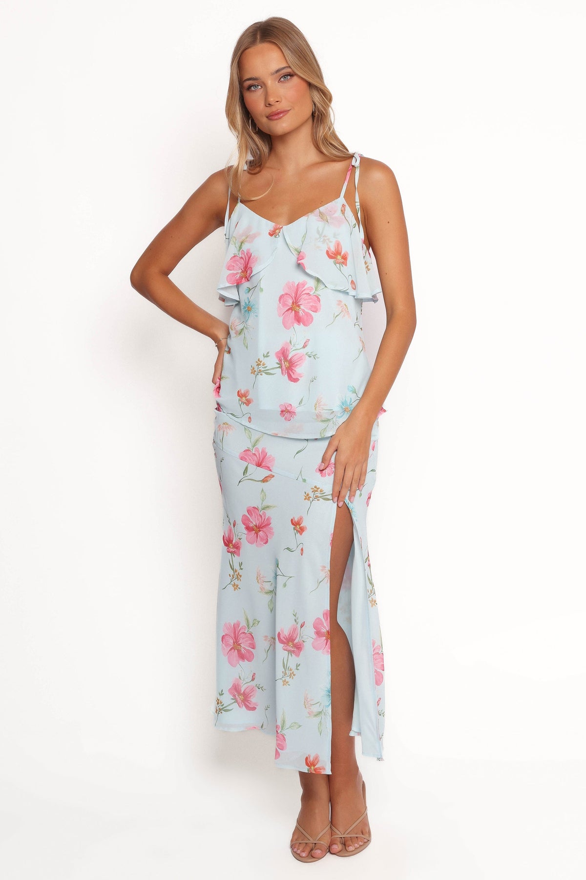 Valeria Skirt Set in Blue Floral – view 2 of 7