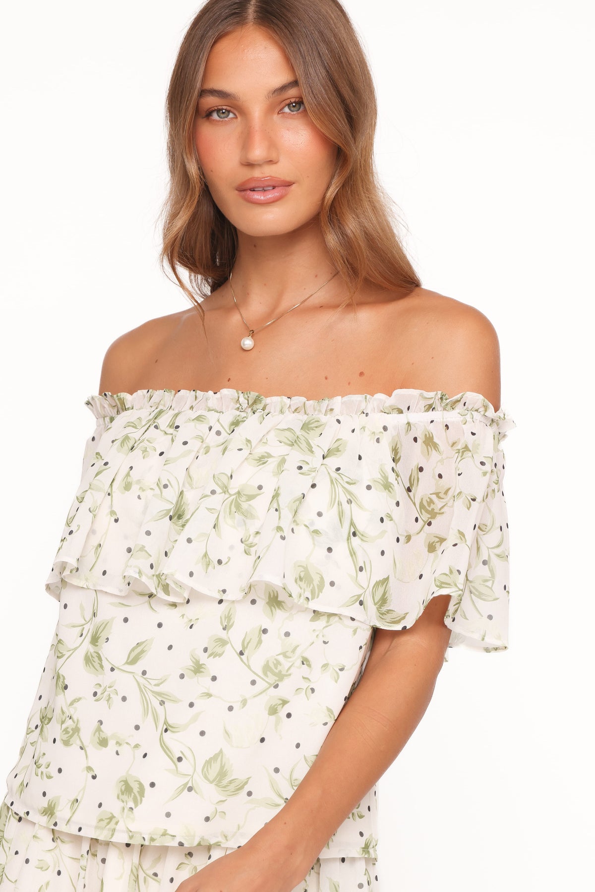Vanessa Maxi Skirt Set in Green Leaf – view 3 of 7