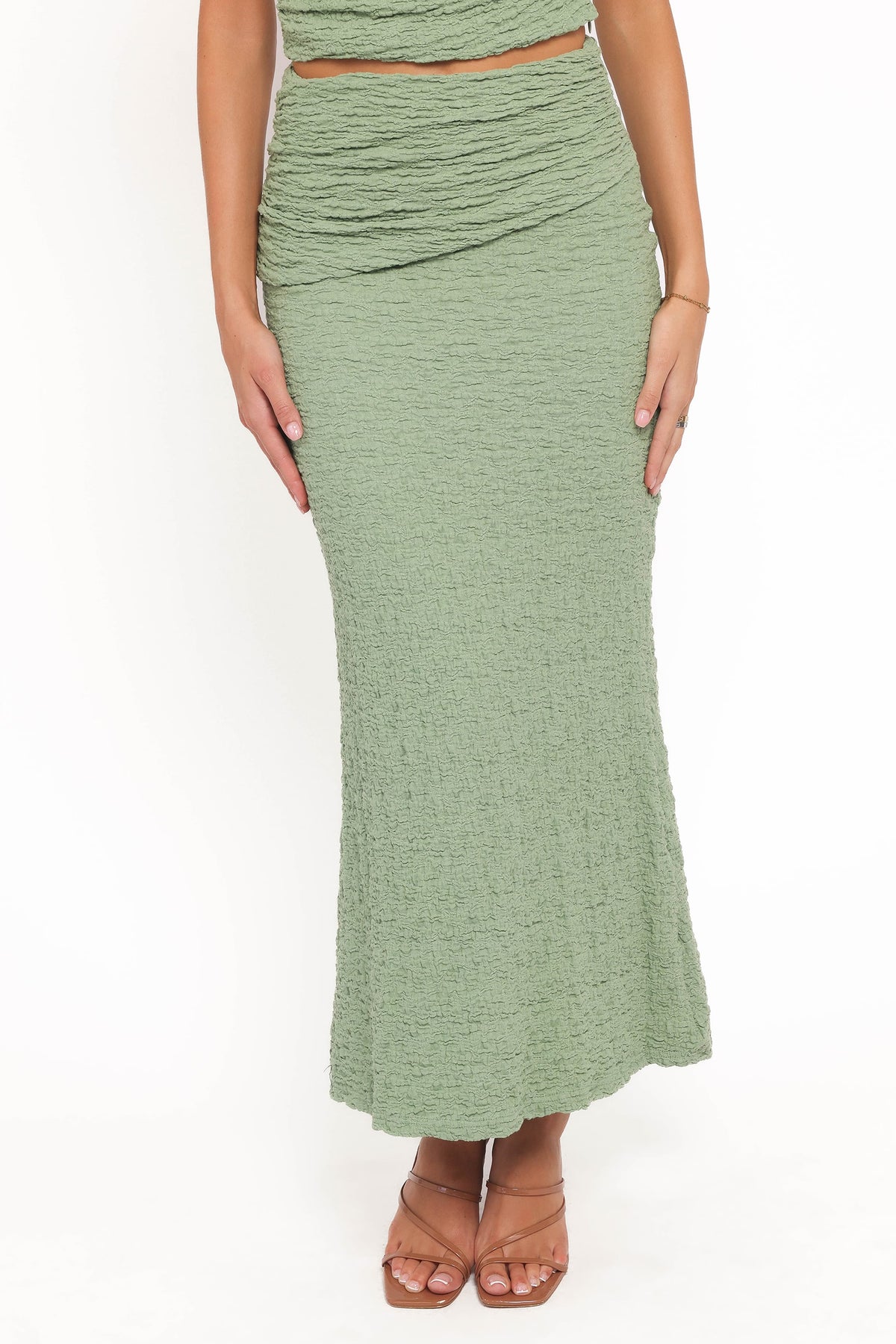 Vesper Maxi Skirt Set in Sage – view 6 of 7