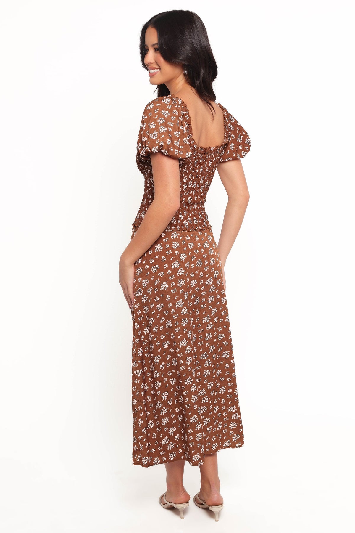 Zola Skirt Set in Brown Ditsy Floral – view 5 of 9