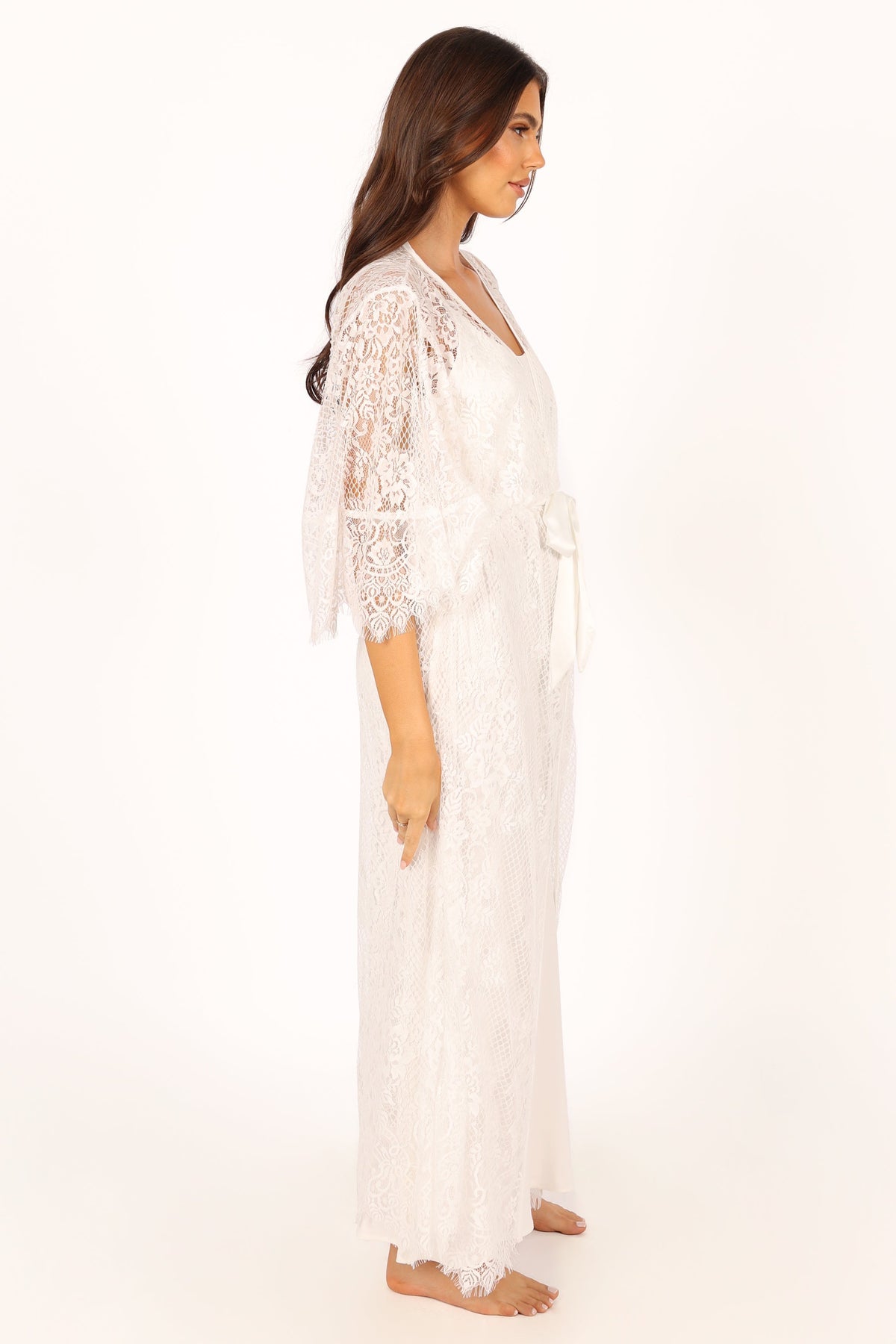 Nephele Lace Bridal Robe in Ivory – view 9 of 11
