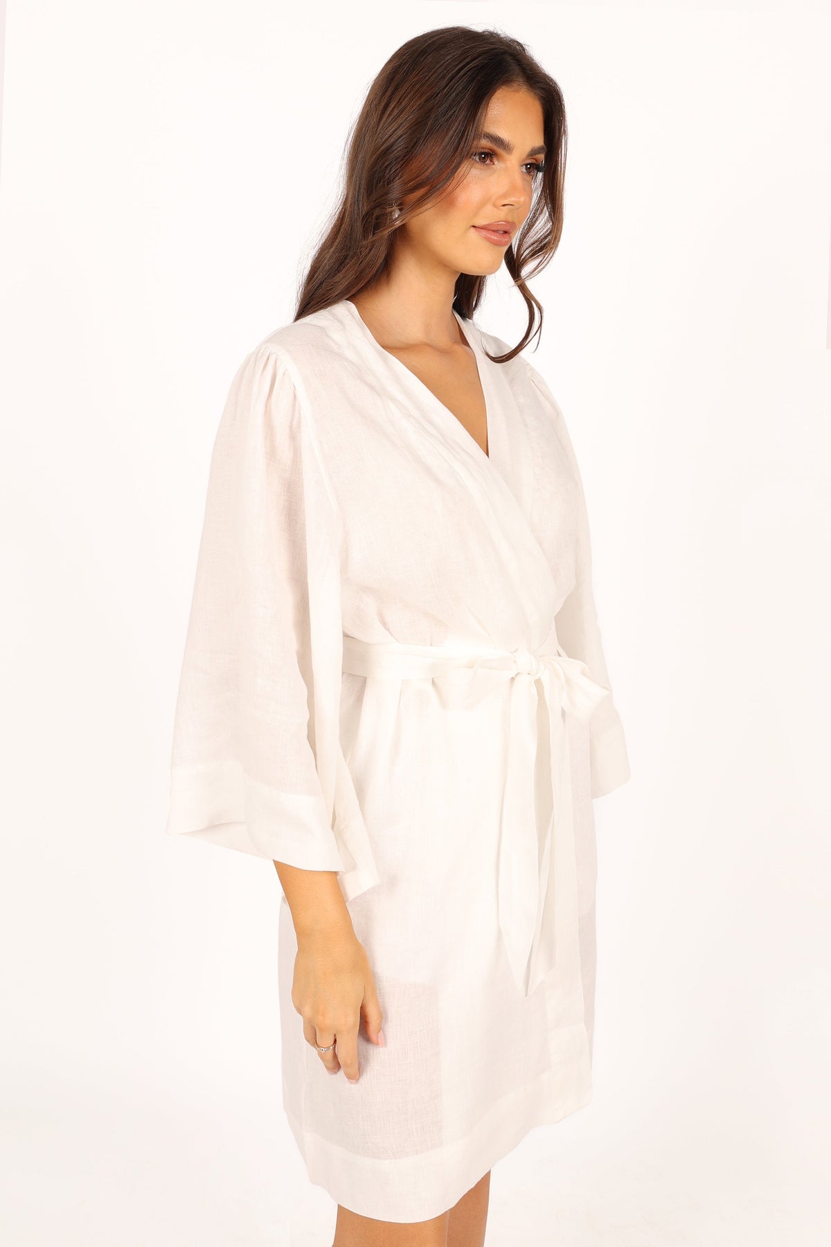 Nuala Linen Robe in Ivory – view 10 of 10