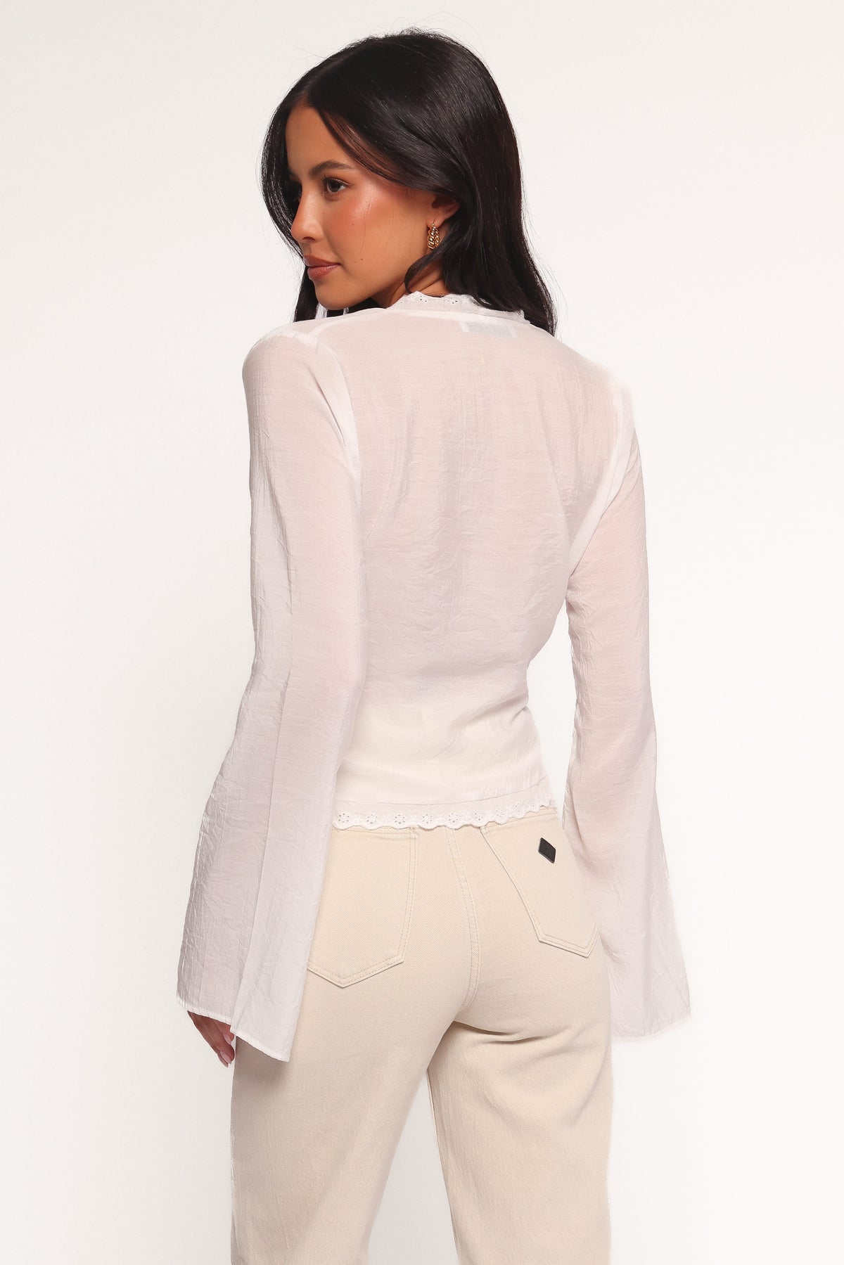 Adira Wrap Blouse in White – view 6 of 9