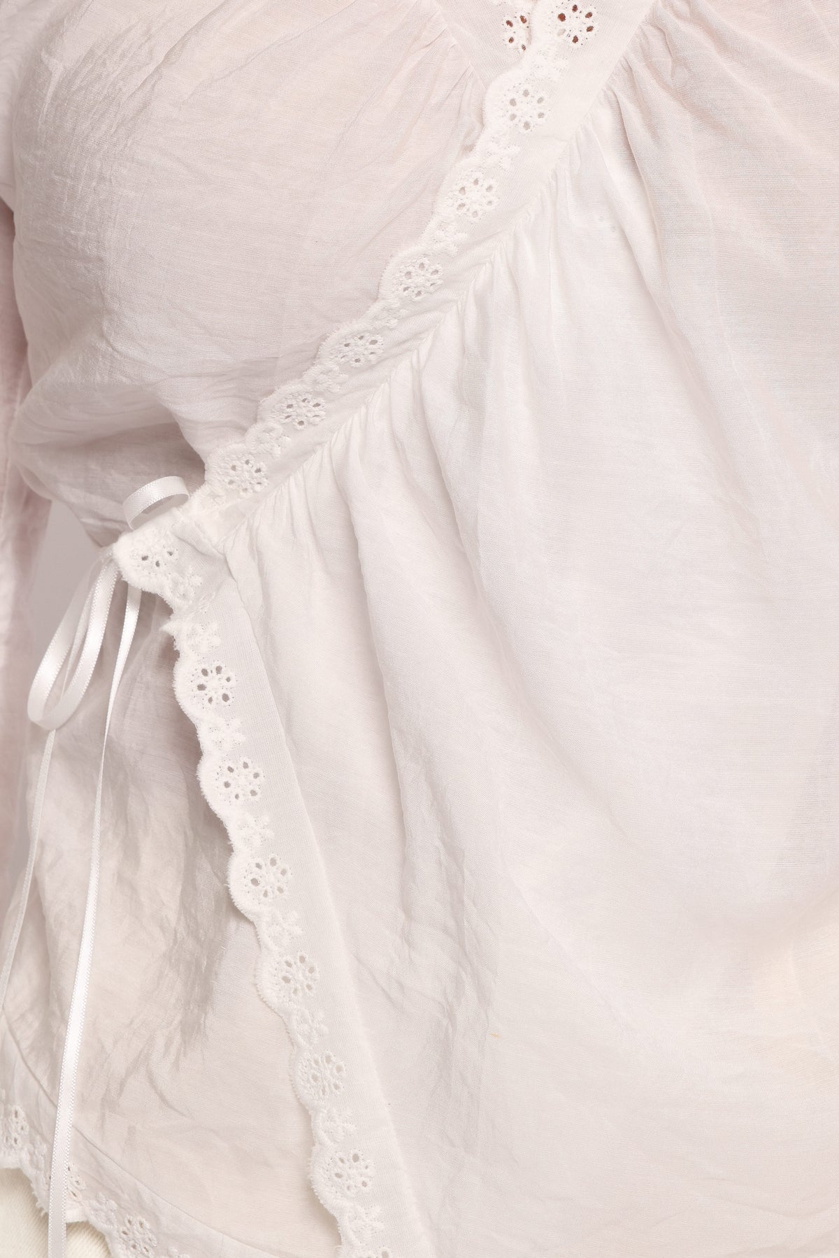 Adira Wrap Blouse in White – view 8 of 9