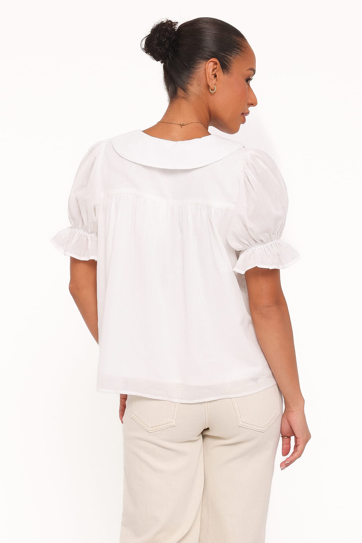 Aisling Pleat Top in White – view 4 of 6
