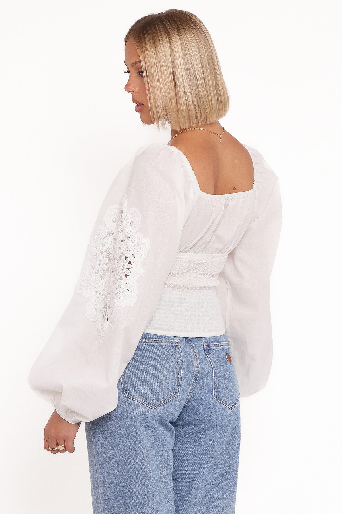 Angelica Long Sleeve Top in White – view 5 of 8