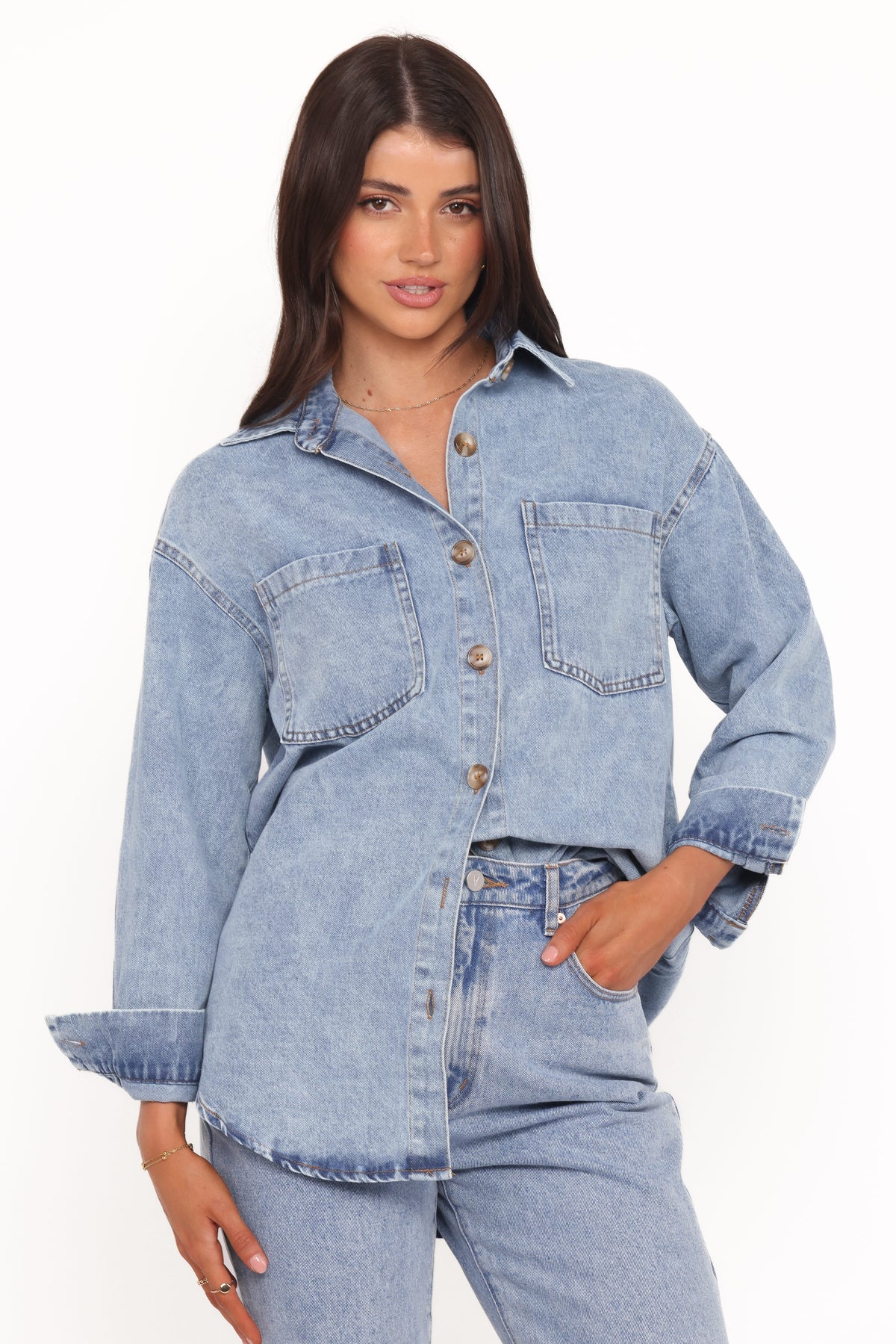 Anicia Denim Shirt in Light – view 1 of 7