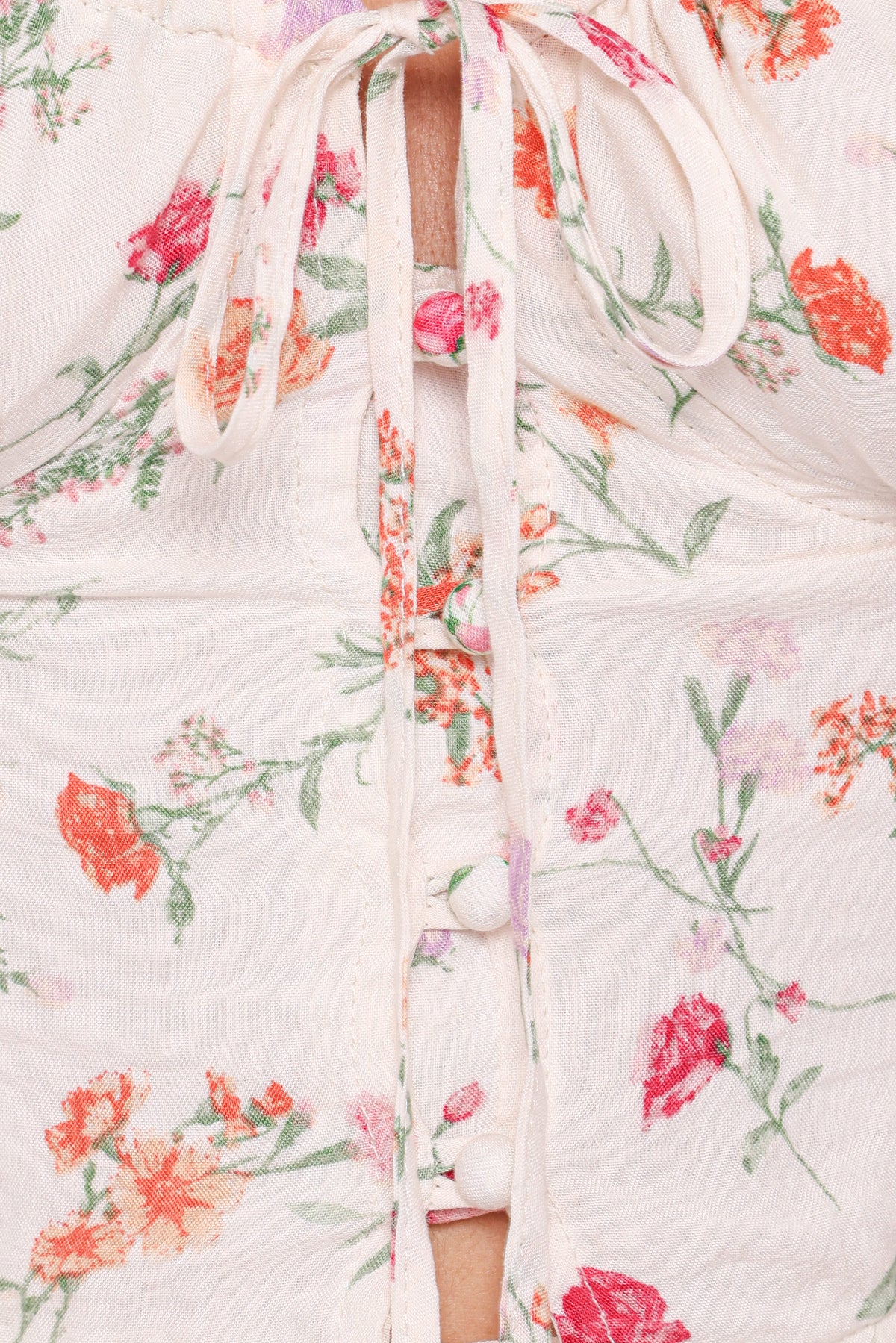 Antonia Lace Trim Top in White Poppy Rose – view 6 of 6