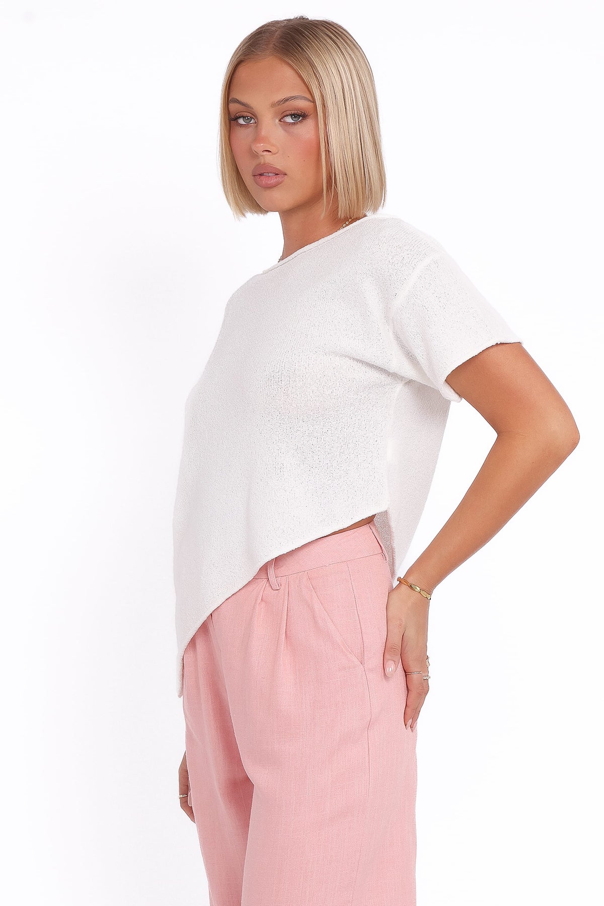 Ardena Boucle Knit Top in Cream – view 3 of 8