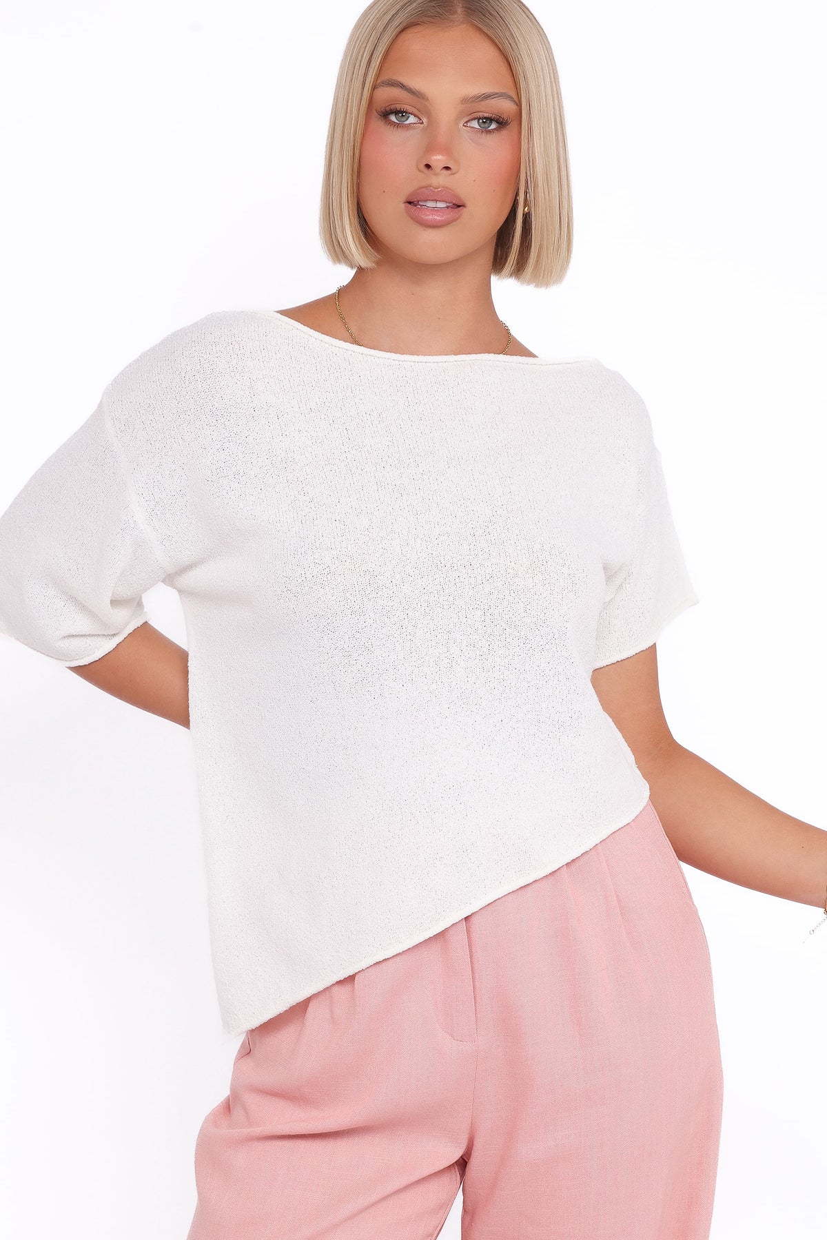 Ardena Boucle Knit Top in Cream – view 6 of 8