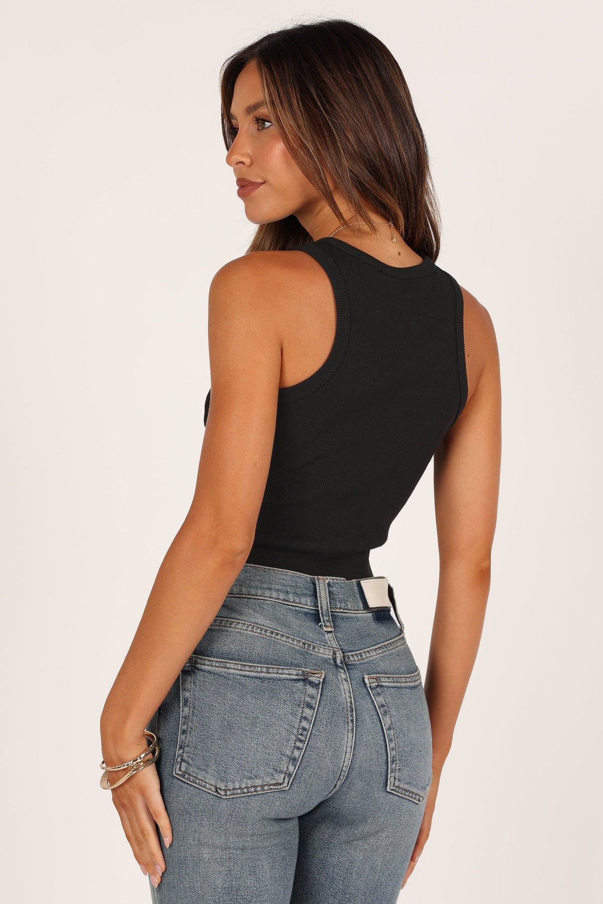 Ari Ribbed Tank Top in Black – view 4 of 6