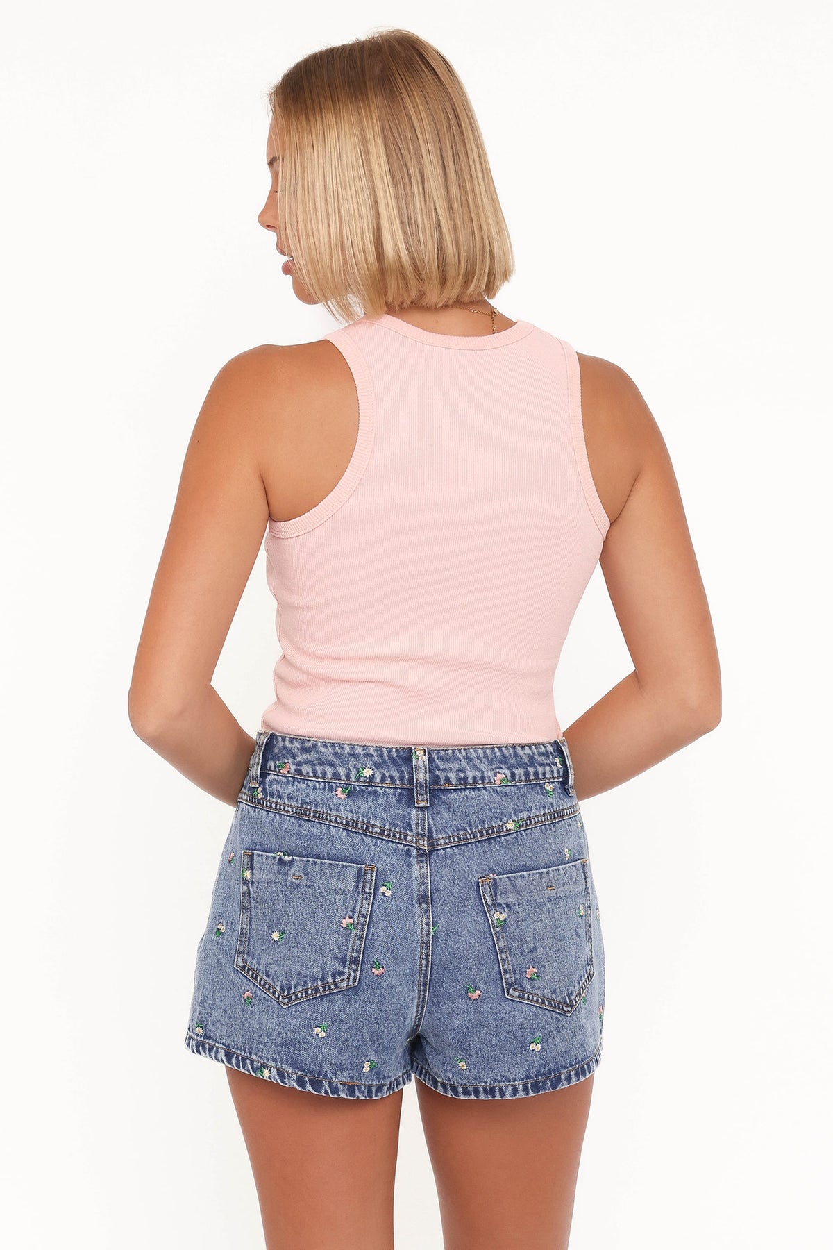 Ari Ribbed Tank Top in Petal Pink – view 4 of 7
