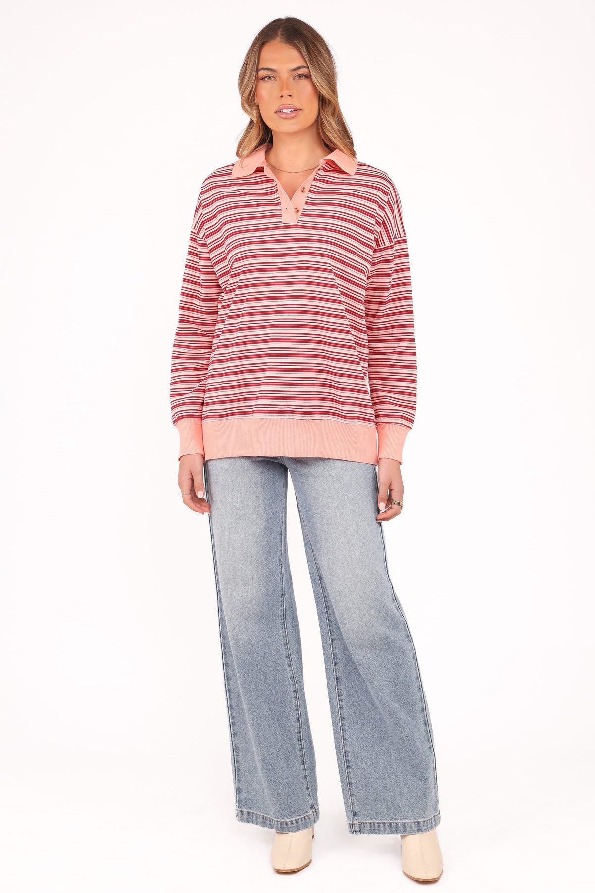 Beau Long Sleeve Jersey Top in Pink Stripe – view 6 of 9