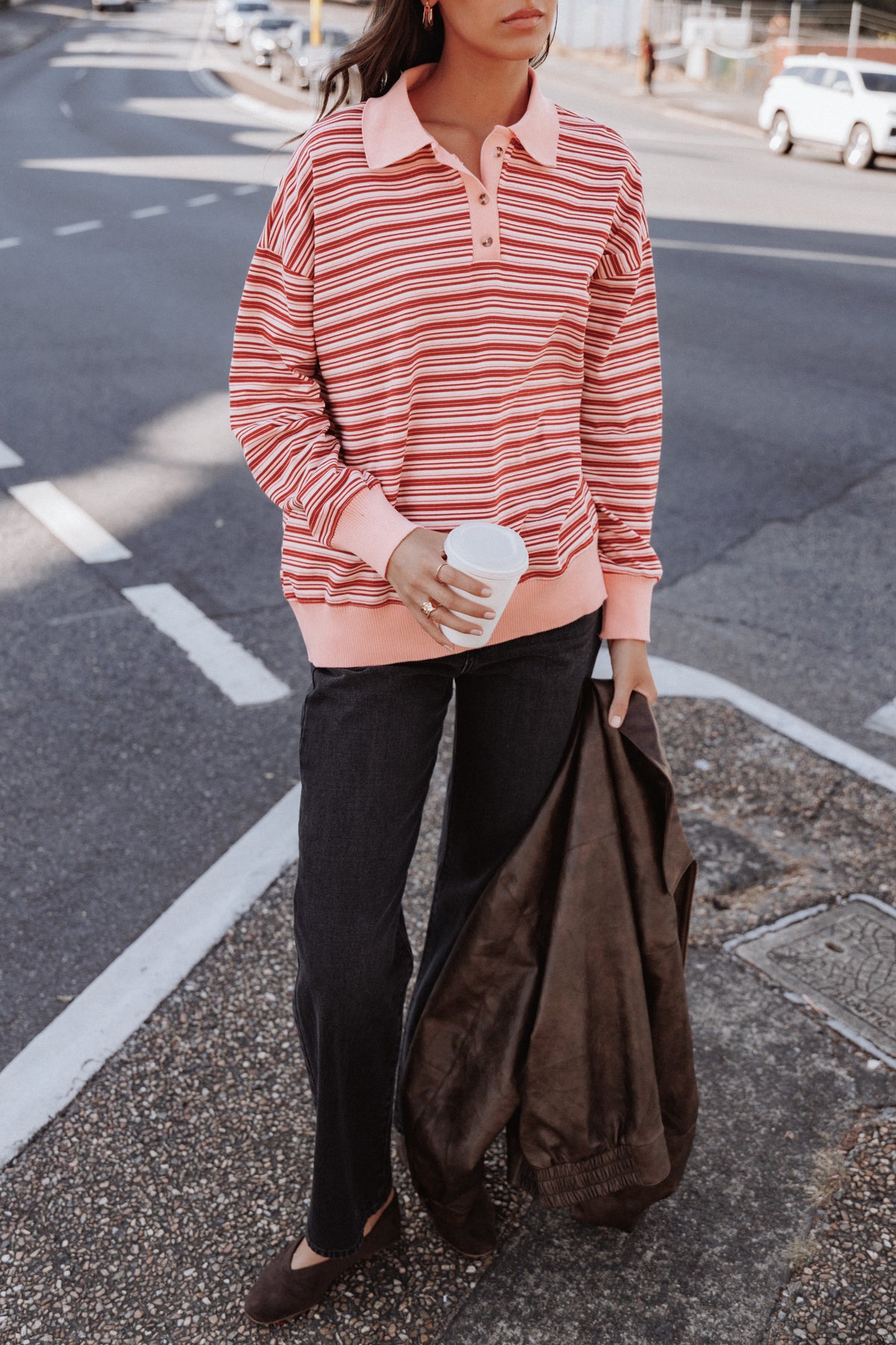 Beau Long Sleeve Jersey Top in Pink Stripe – view 9 of 9