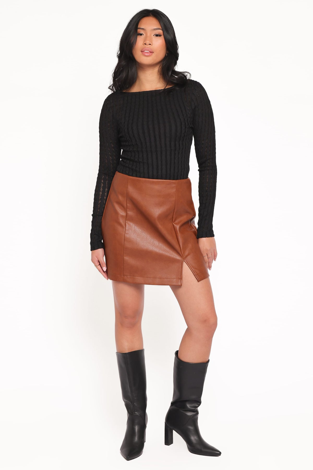 Bellatrix Textured Knit Top in Black – view 6 of 7