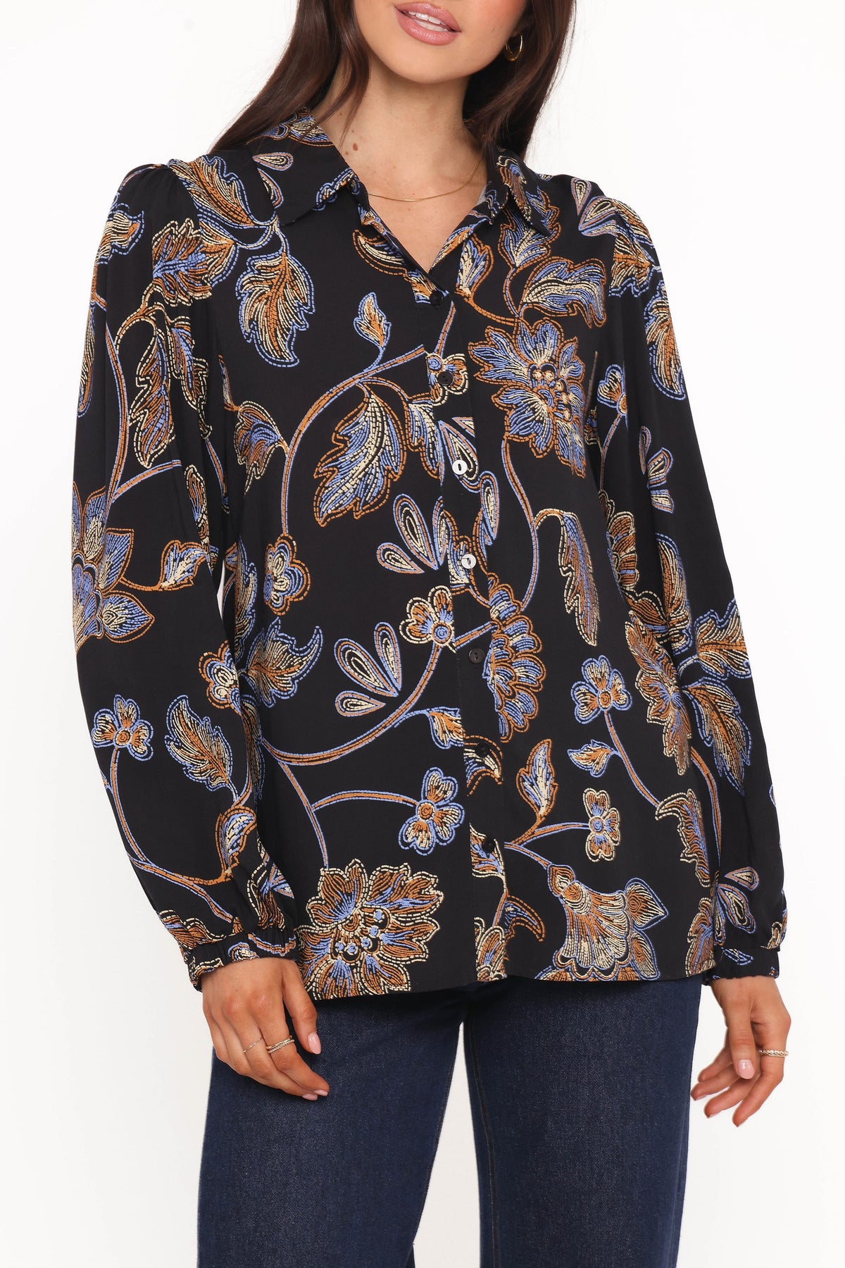 Bennett Shirt in Black Floral – view 2 of 6