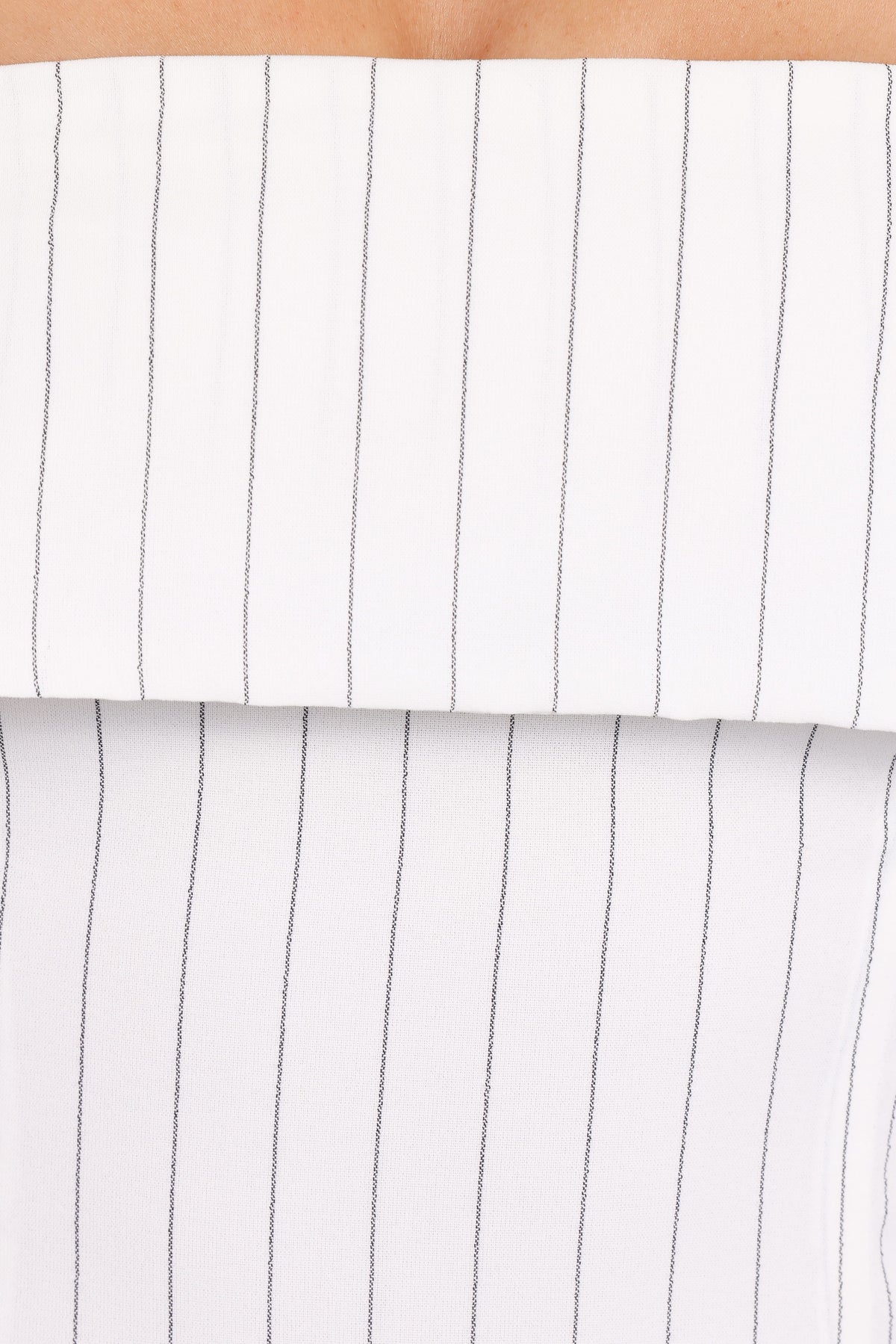 Blakely Strapless Top in White Pinstripe – view 8 of 9