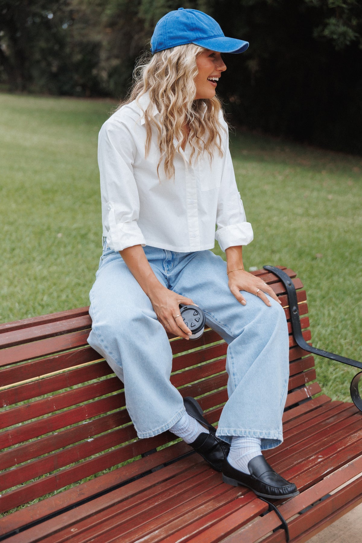 Bronagh Cropped Button Up Shirt in White – view 8 of 8
