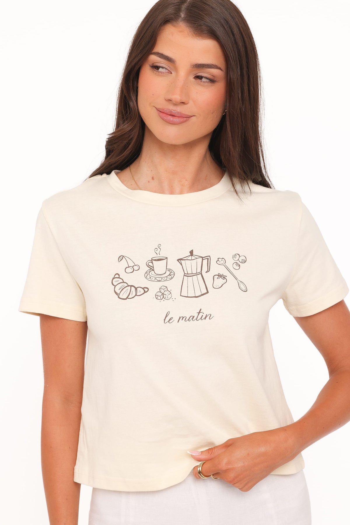 Camelia Graphic Tee in Cream – view 2 of 8