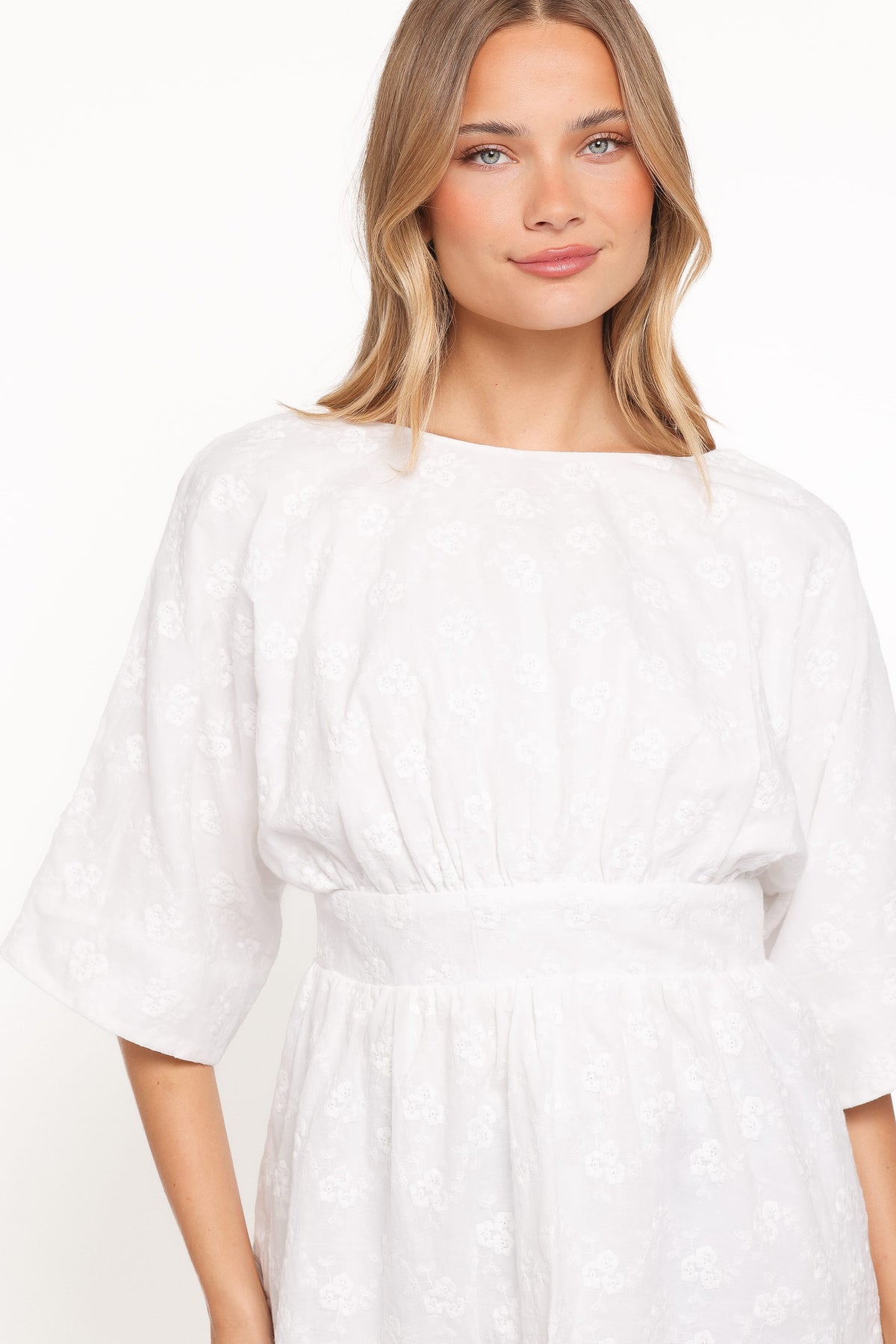 Camila Open Back Top in White Embroidery – view 3 of 8