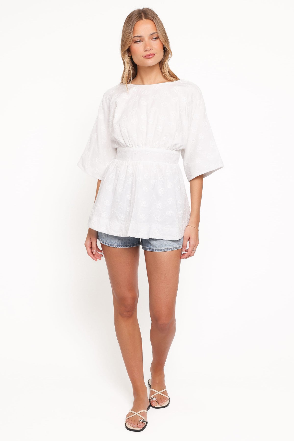 Camila Open Back Top in White Embroidery – view 6 of 8
