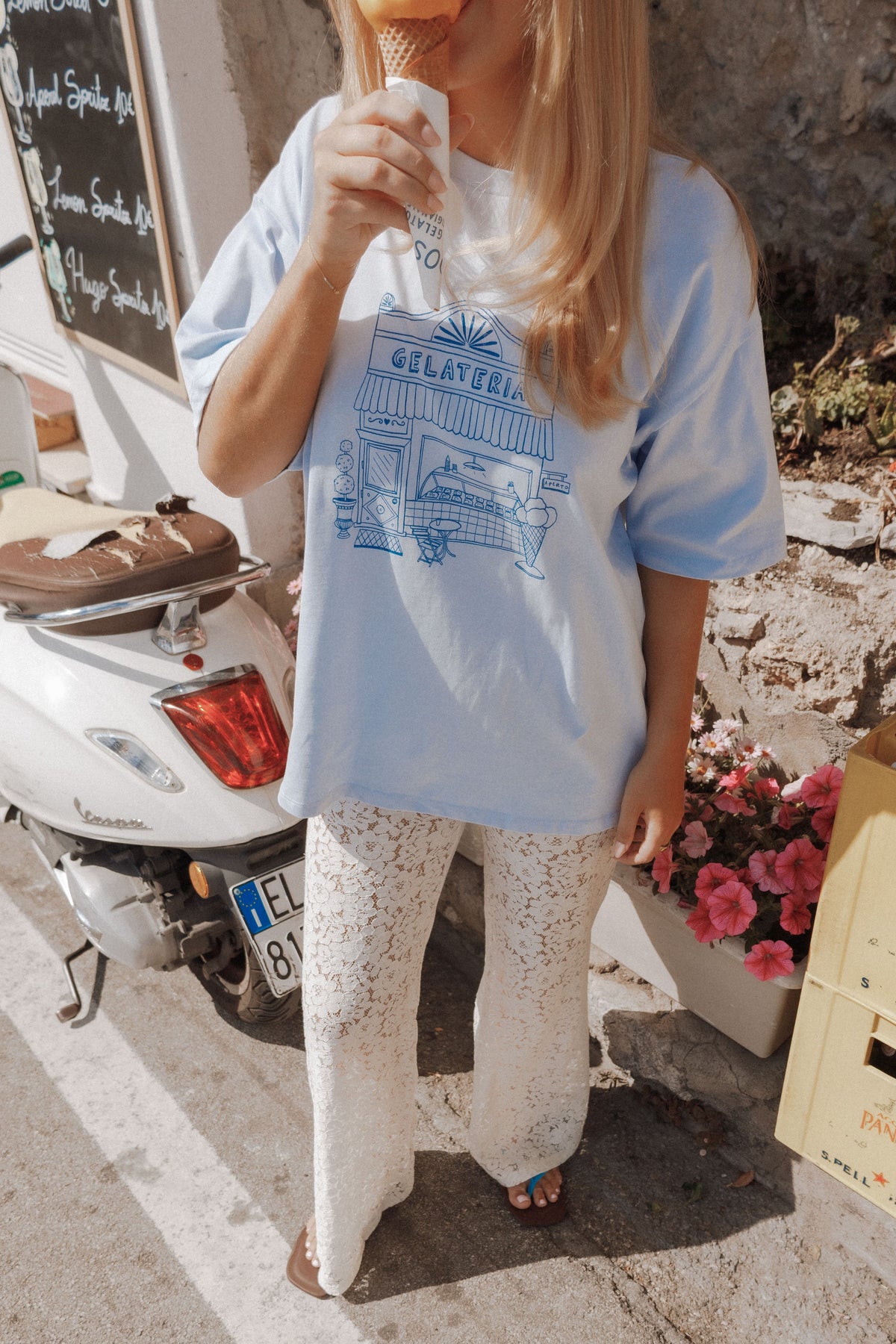 Carmen Graphic Tee in Baby Blue – view 1 of 9