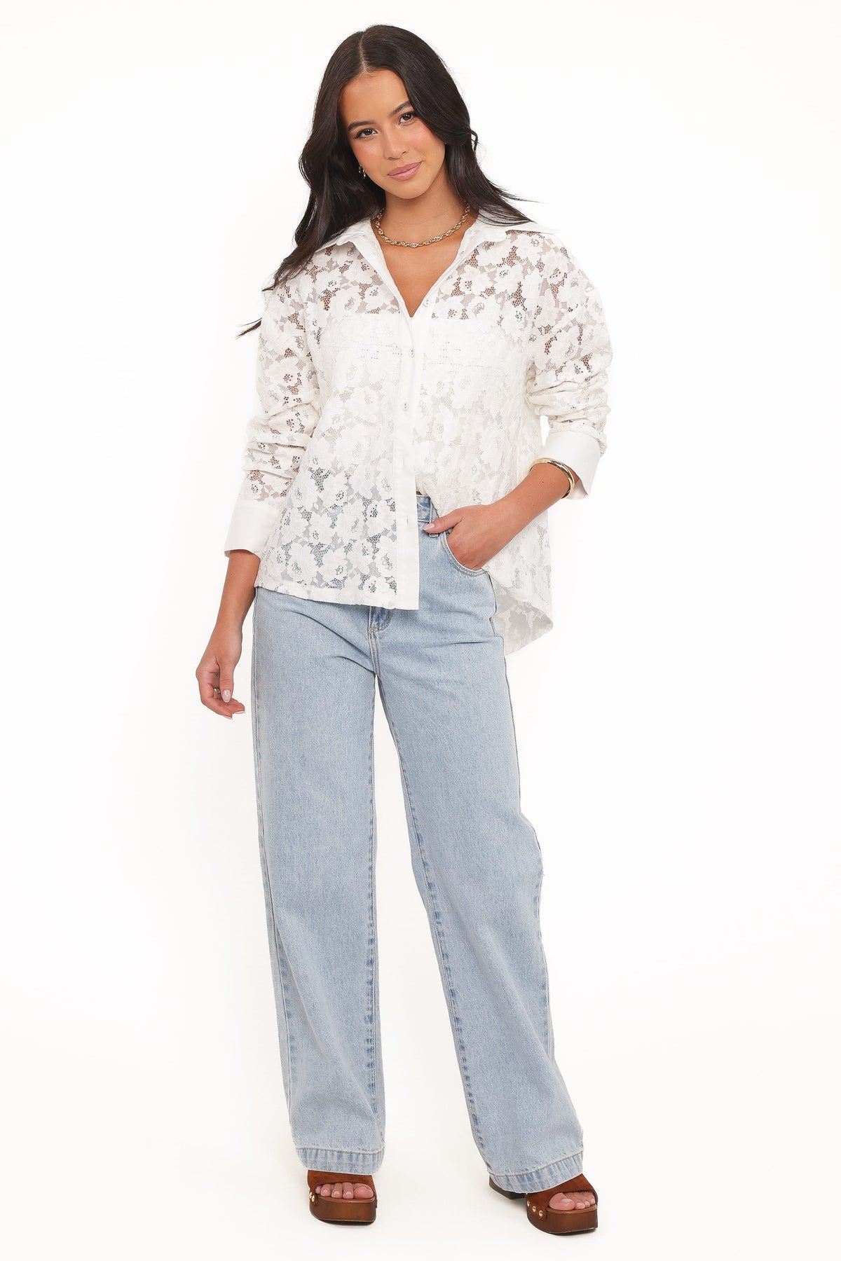 Carol Lace Shirt in White – view 6 of 8