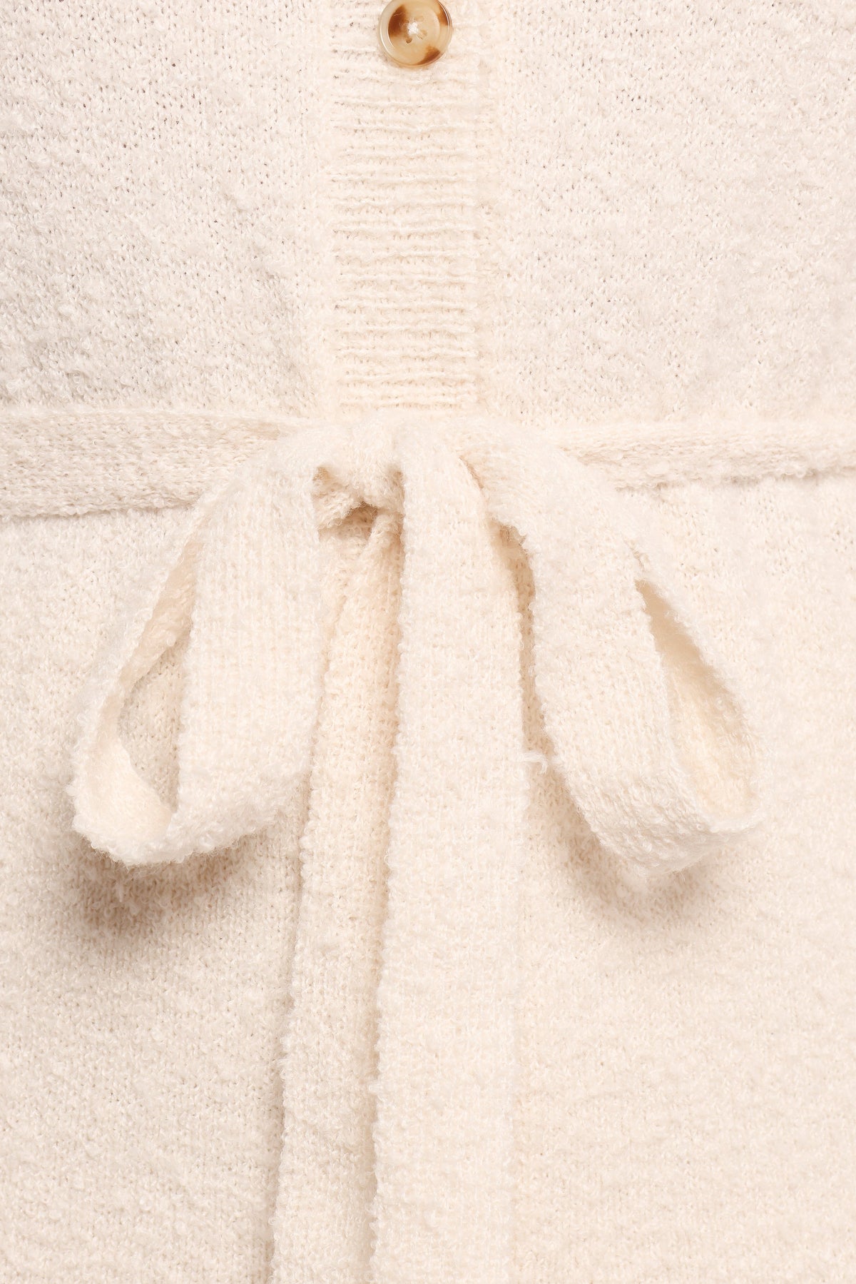 Charmelle Boucle Knit Cardigan Top in White – view 9 of 9