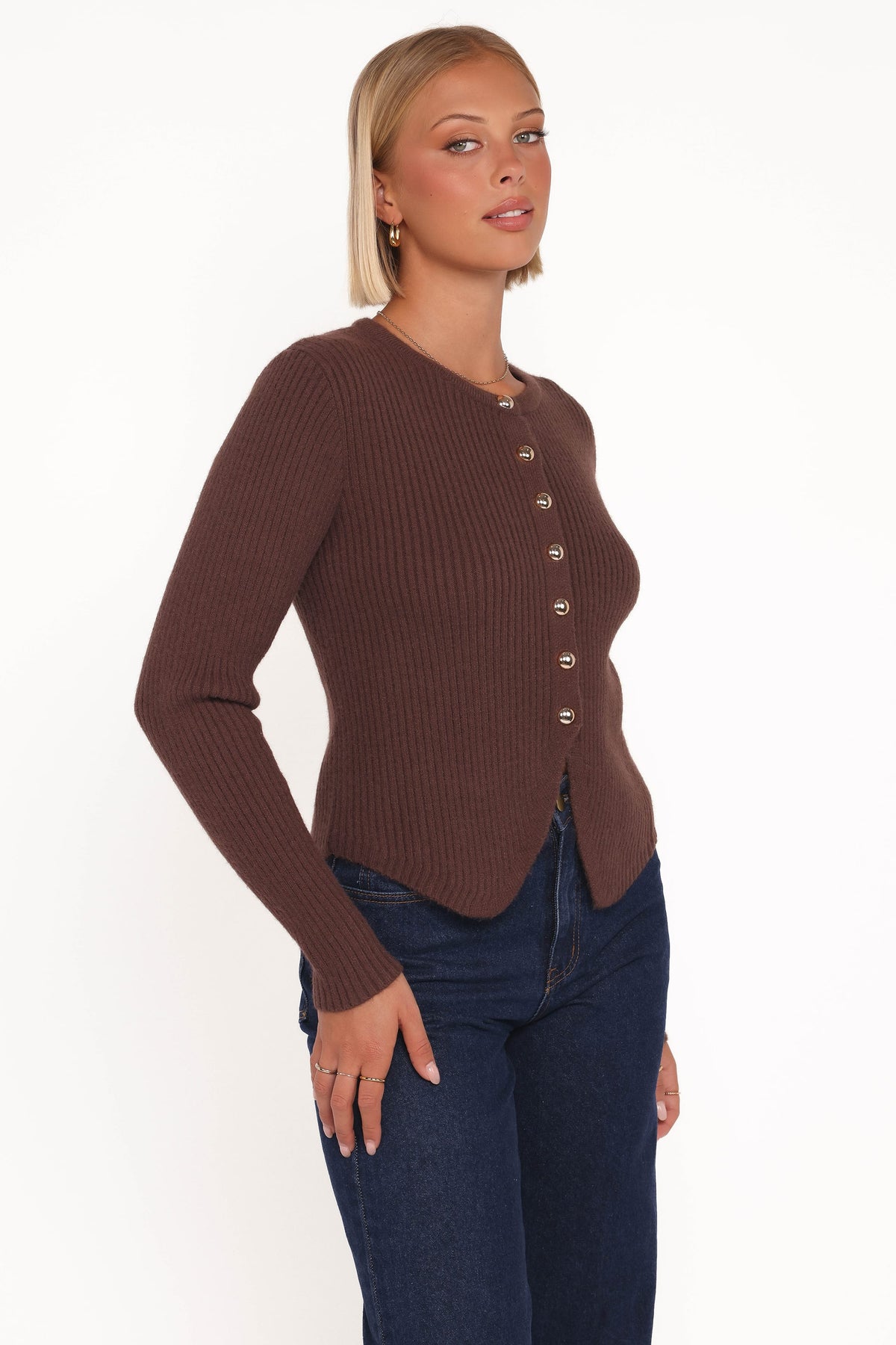 Circe Cardigan Top in Chocolate – view 3 of 6