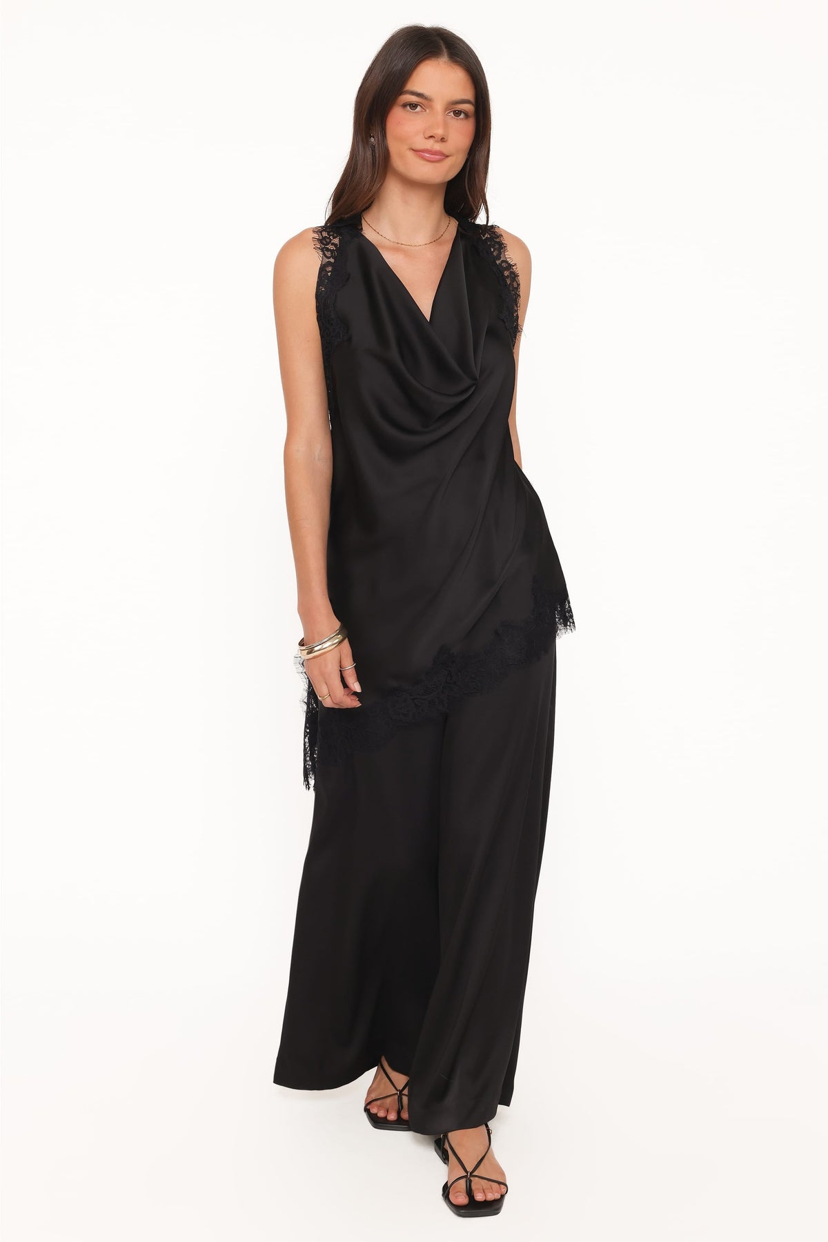 Clara Asymmetrical Lace Top in Black – view 5 of 7