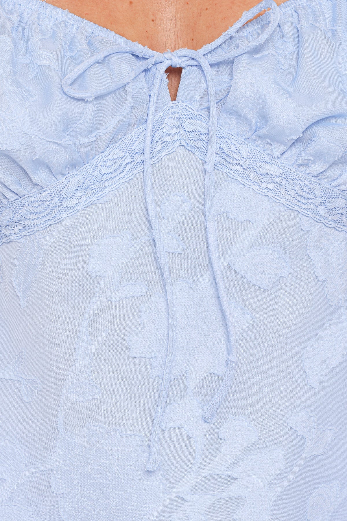 Clodagh Textured Flutter Top in Powder Blue – view 6 of 7
