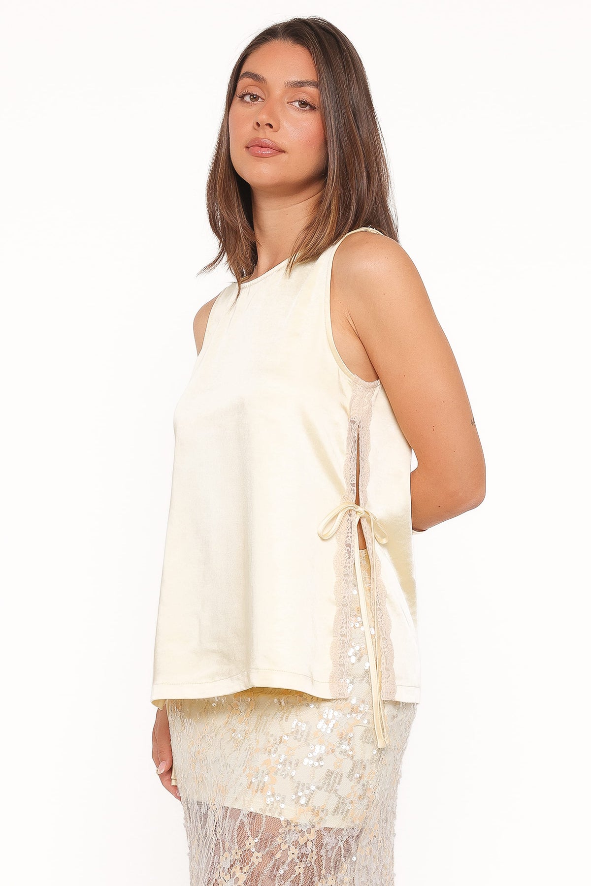 Coleman Side Slit Top in Butter Yellow – view 3 of 7