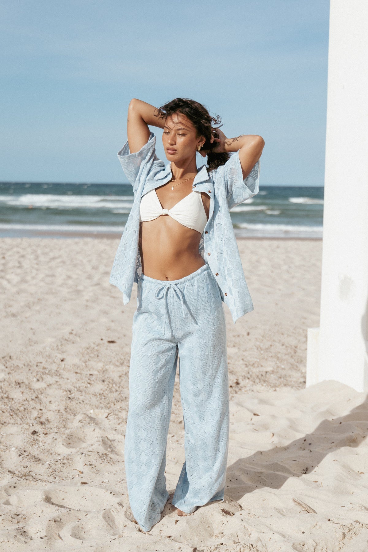 Cora Knit Shirt in Blue – view 3 of 10
