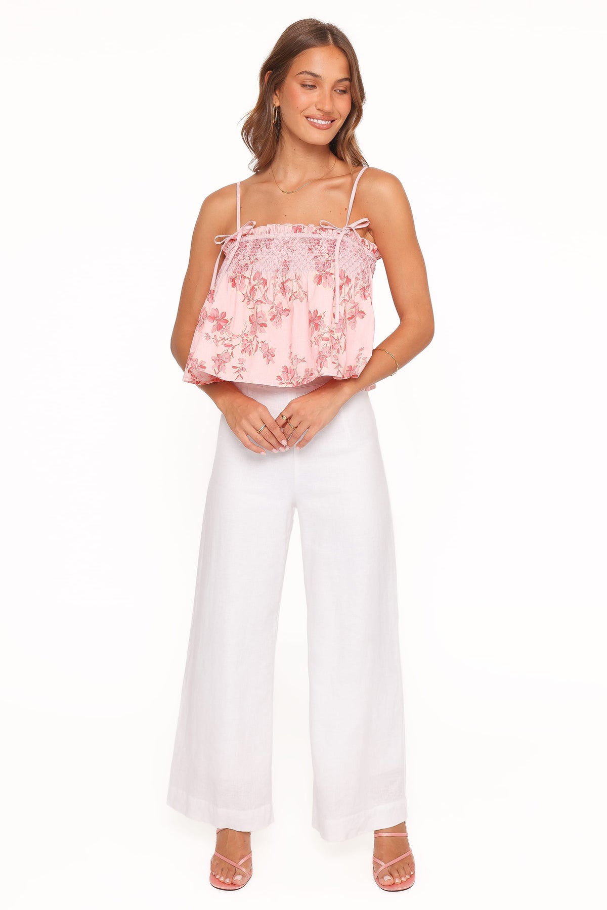 Cosima Baby Doll Top in Rose Pink Floral – view 6 of 8