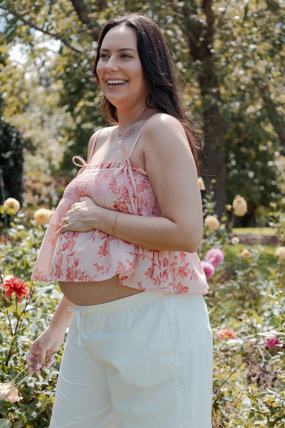 Cosima Baby Doll Top in Rose Pink Floral – view 8 of 8