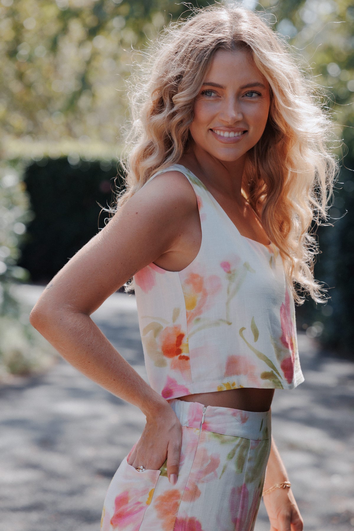 Devlin Top in Pink Garden Floral – view 1 of 7