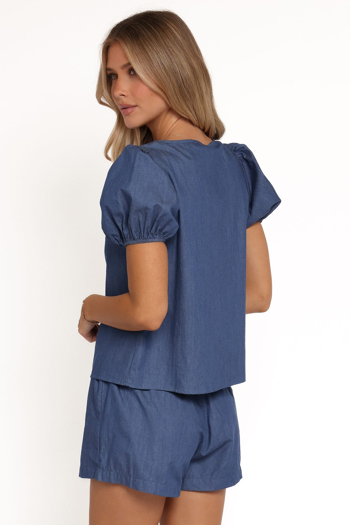 Dominic Tie Front Top in Denim – view 5 of 8
