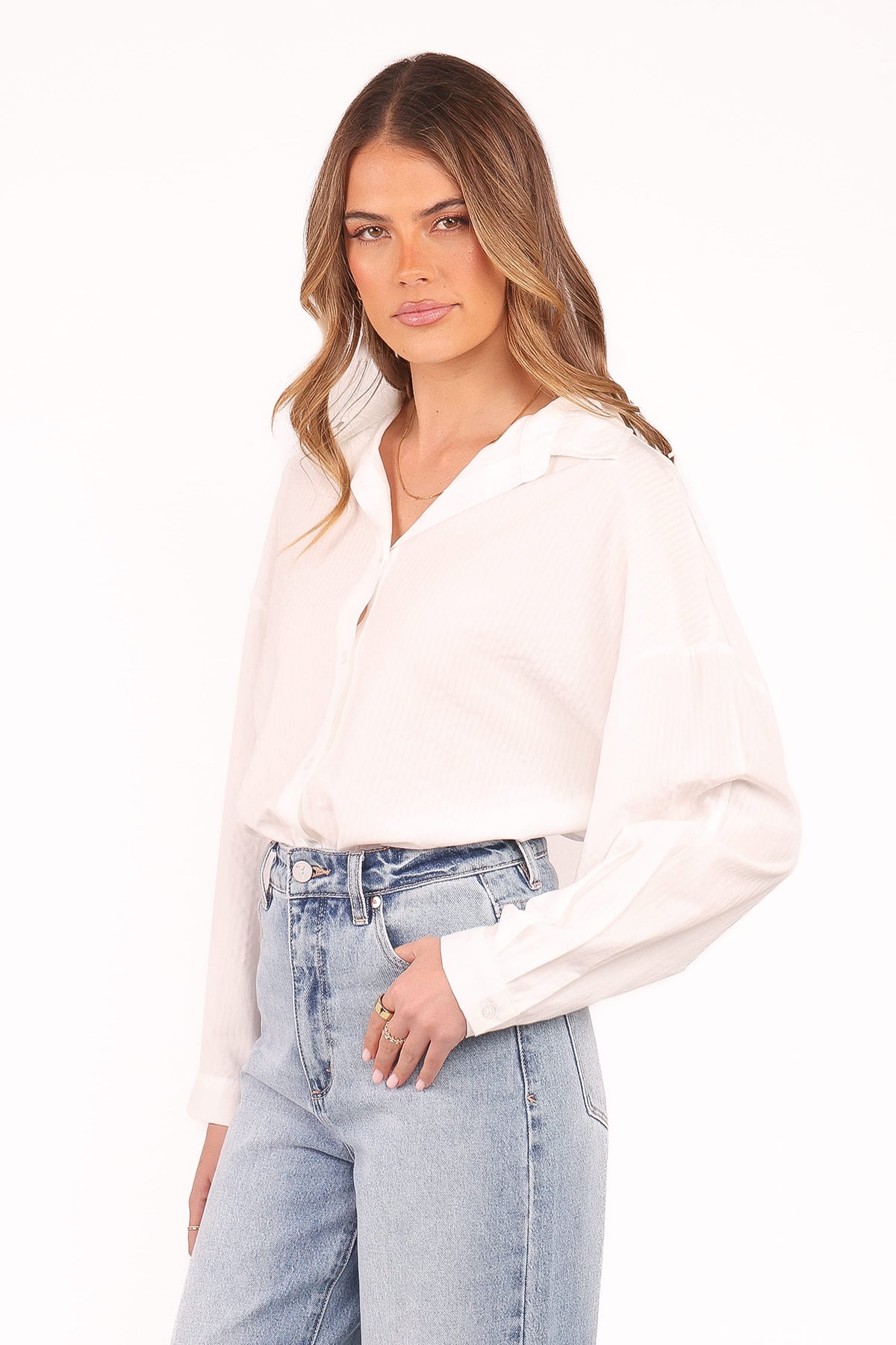 Edwards Shirt in White Stripe – view 4 of 7