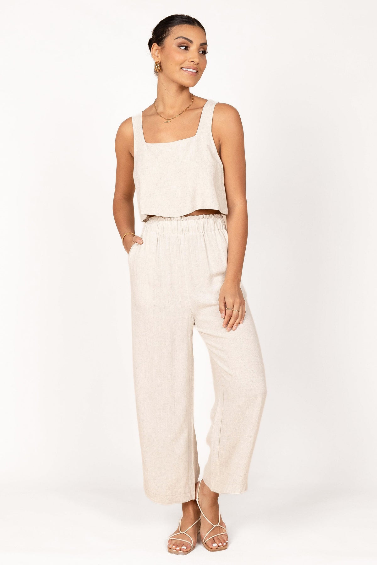 Eleanor Cropped Top in Beige – view 8 of 9
