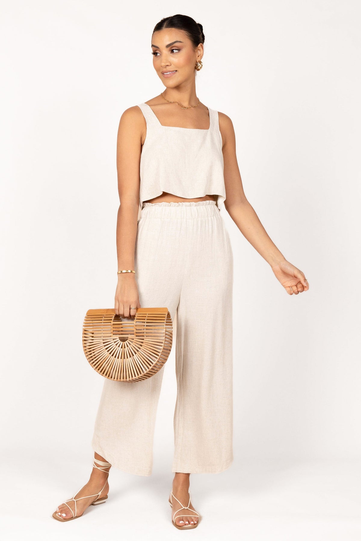Eleanor Cropped Top in Beige – view 4 of 9