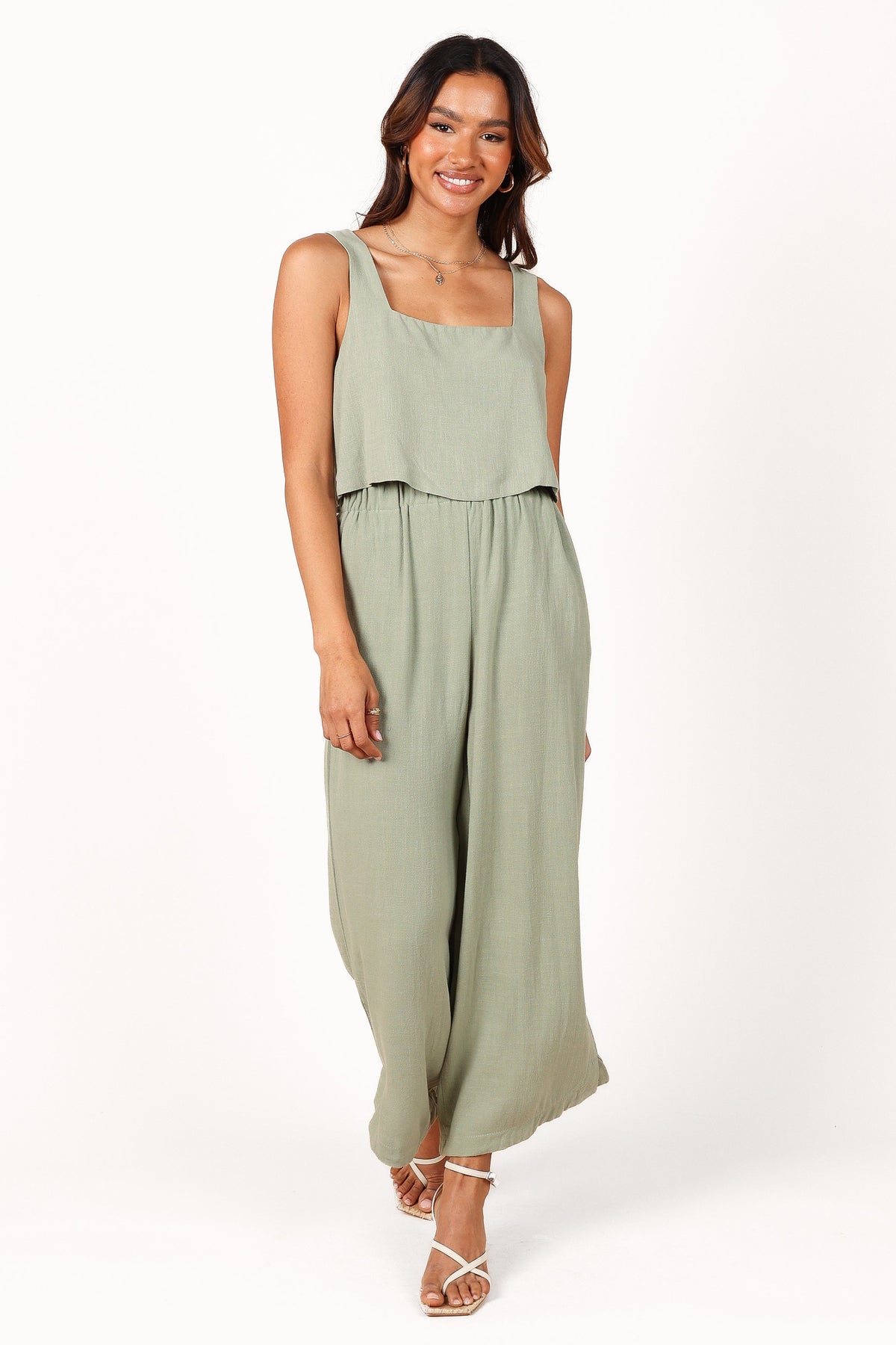 Eleanor Cropped Top in Green – view 2 of 6