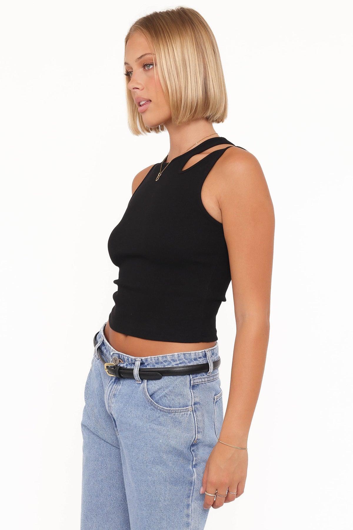 Elira Cut Out Tank in Black – view 3 of 6