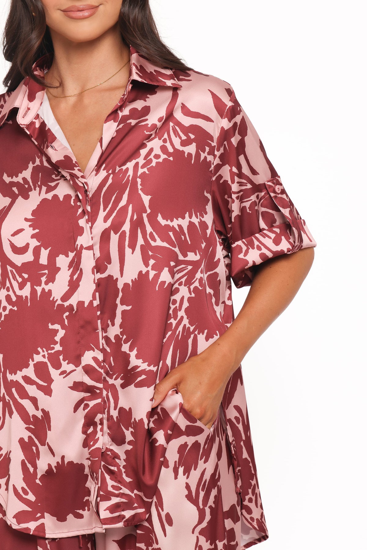 Elysia Shirt in Pink Burgundy – view 3 of 7