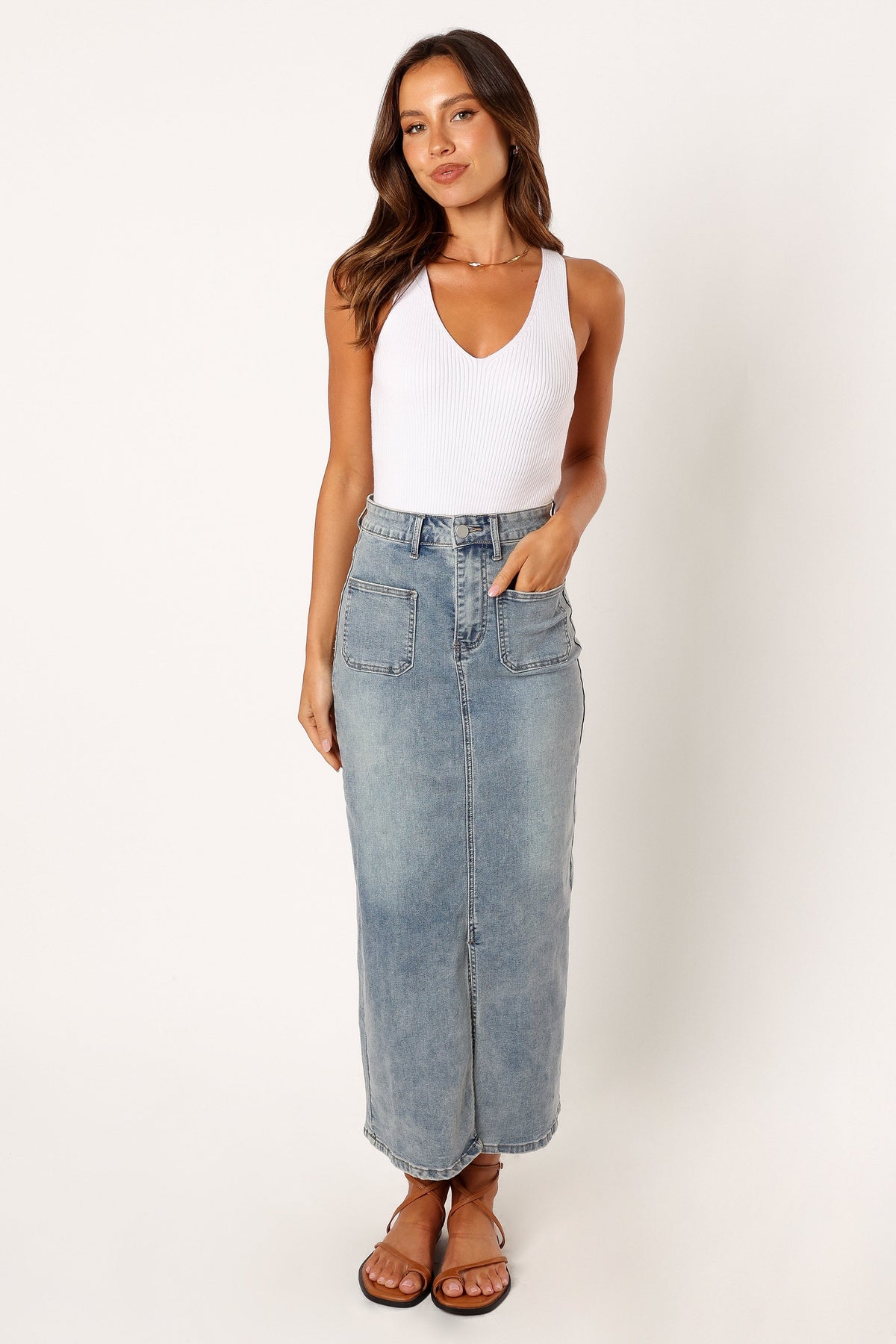 Emily Rib Top in White – view 6 of 7