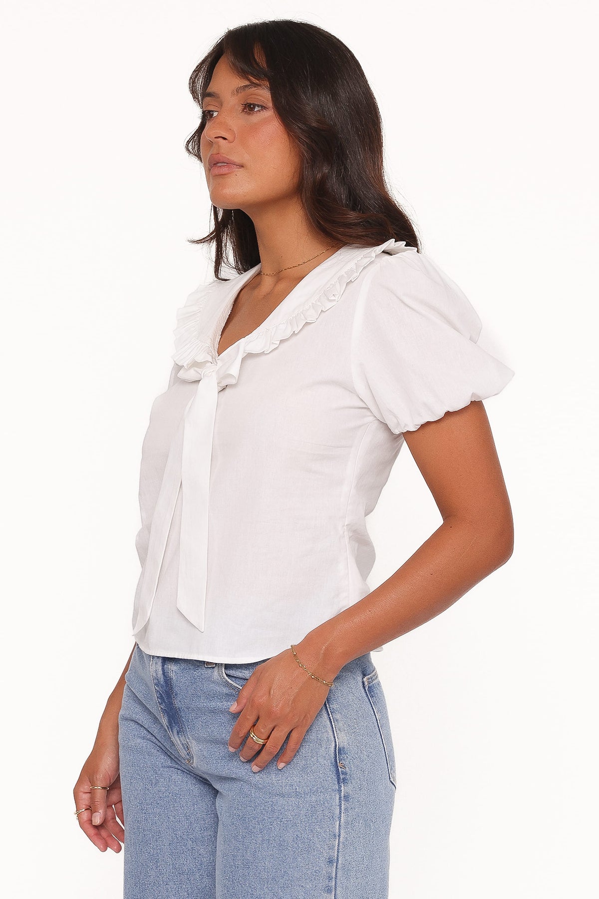 Fleming Frill Collar Shirt in White – view 4 of 9
